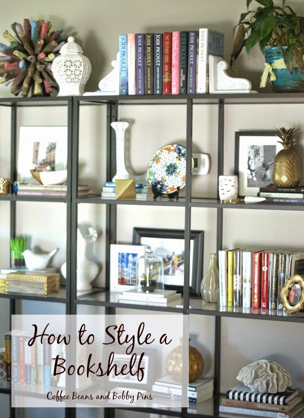 Bookshelf Styling Coffee Beans And Bobby Pins