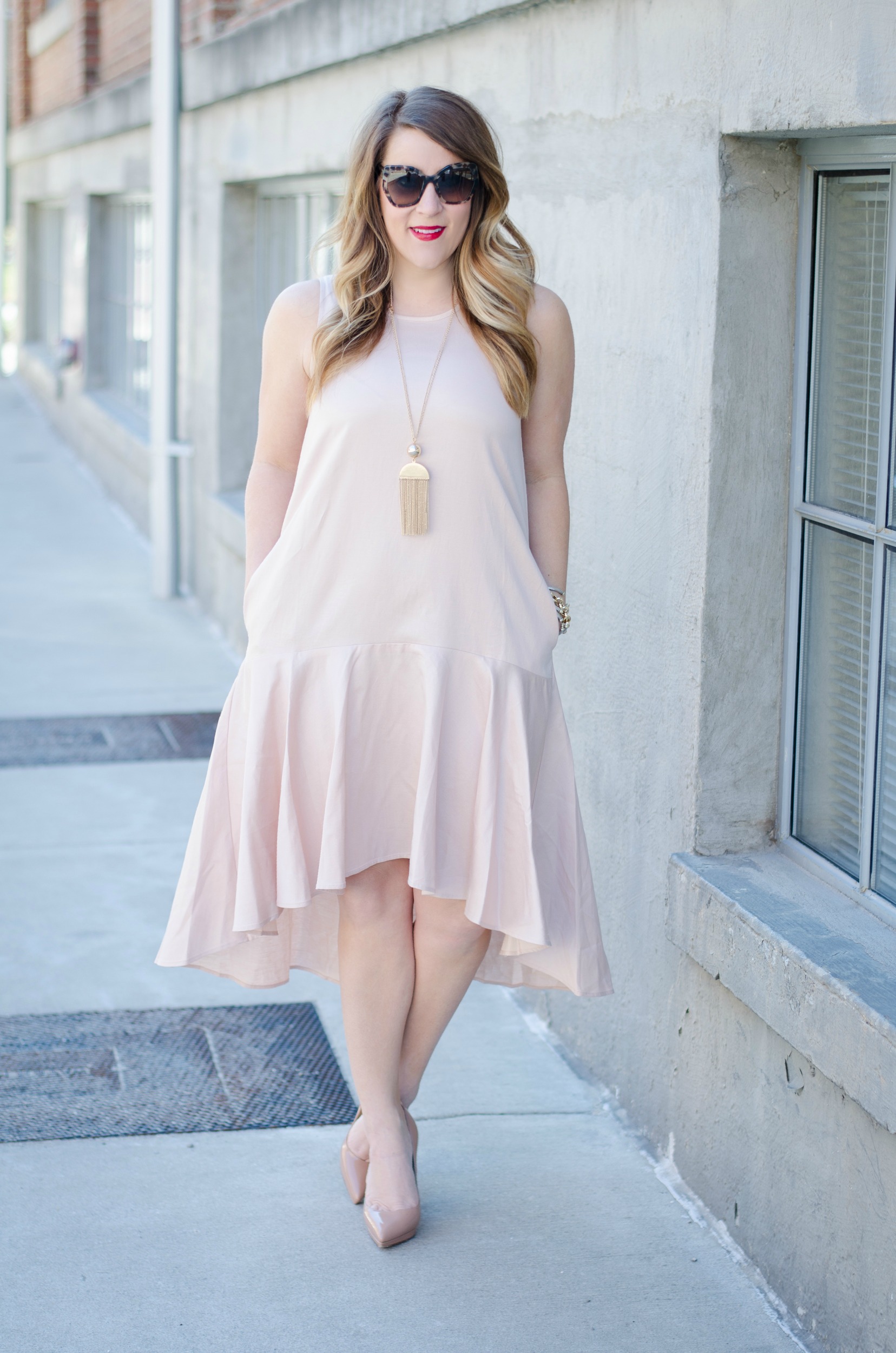 Blush Pink Dress  Coffee Beans and Bobby Pins