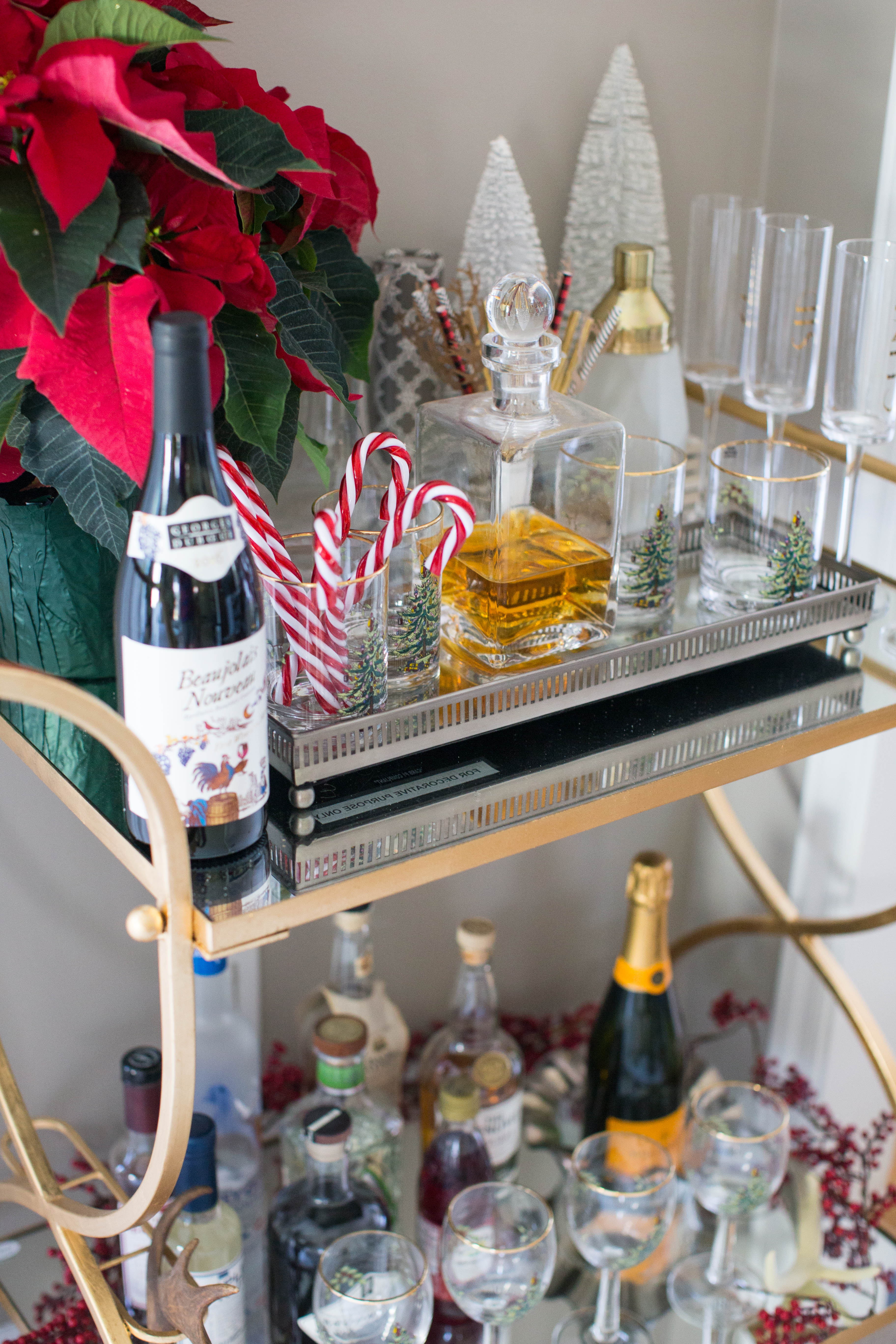 3 Awesome Holiday Bar Cart Ideas | Coffee Beans and Bobby Pins