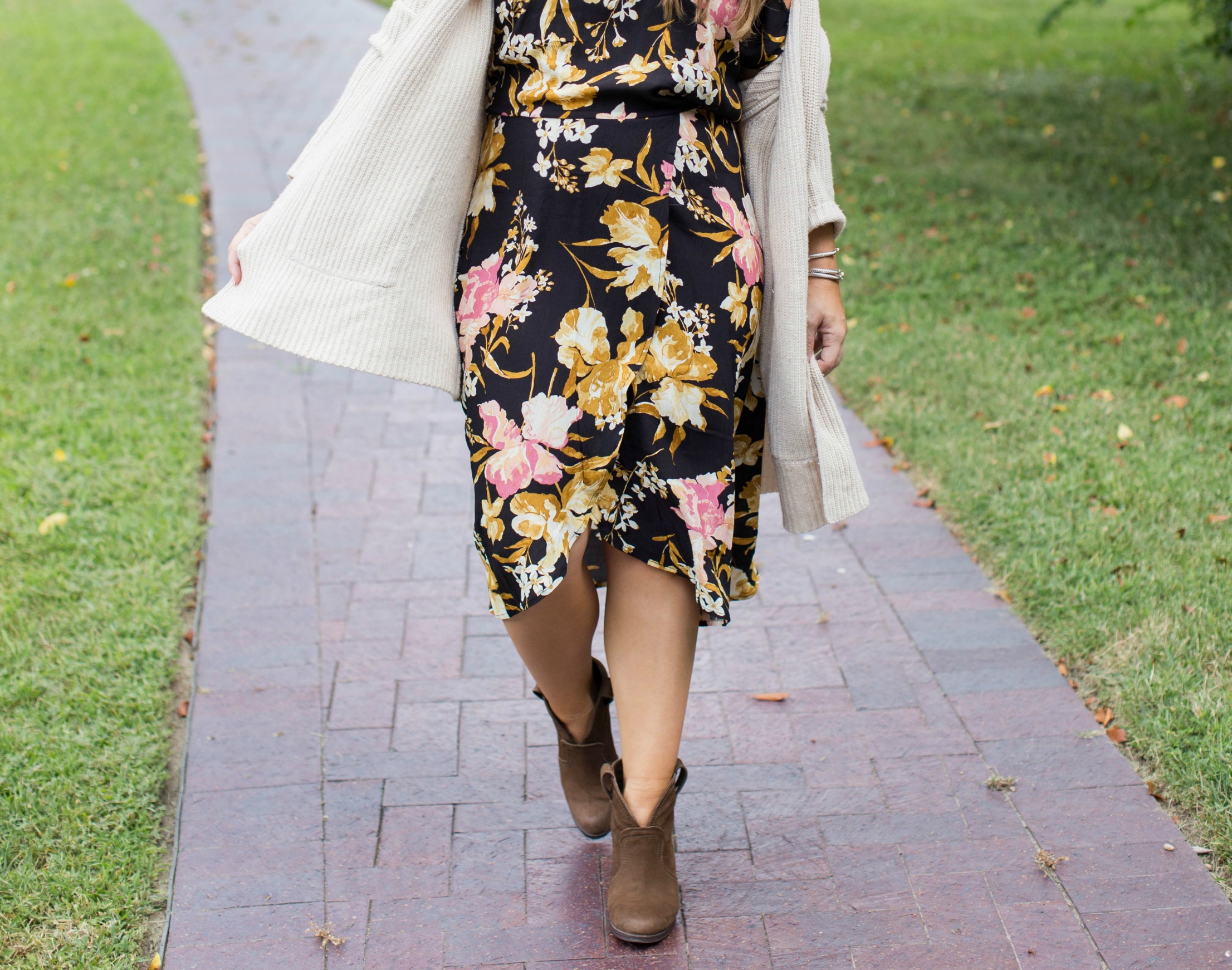 Summer Dress to Fall Transition by NC fashion blogger Coffee Beans and Bobby Pins