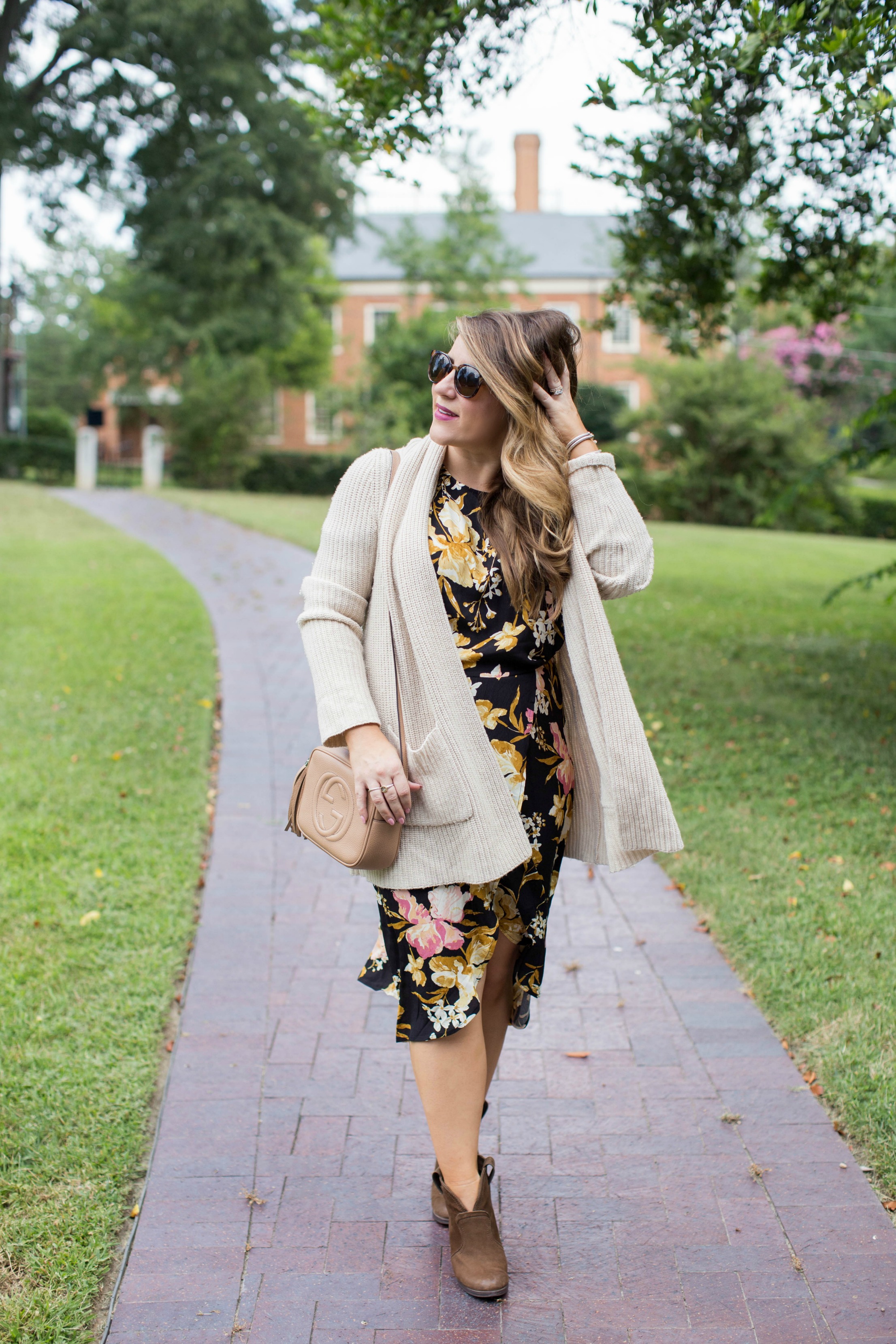 Summer Dress to Fall Transition by NC fashion blogger Coffee Beans and Bobby Pins