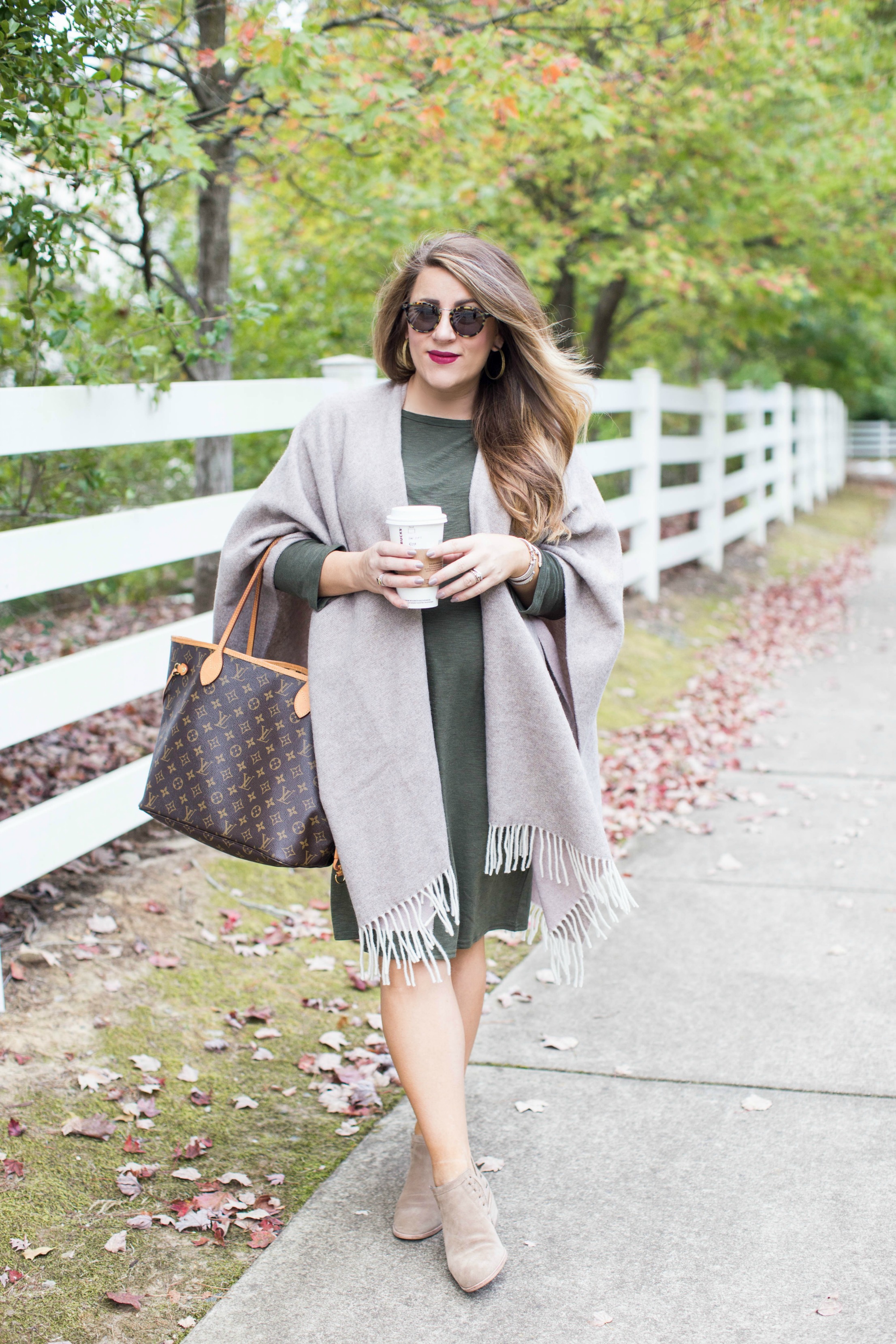 How to Wear a Poncho this Fall by North Carolina fashion blogger Coffee Beans and Bobby Pins