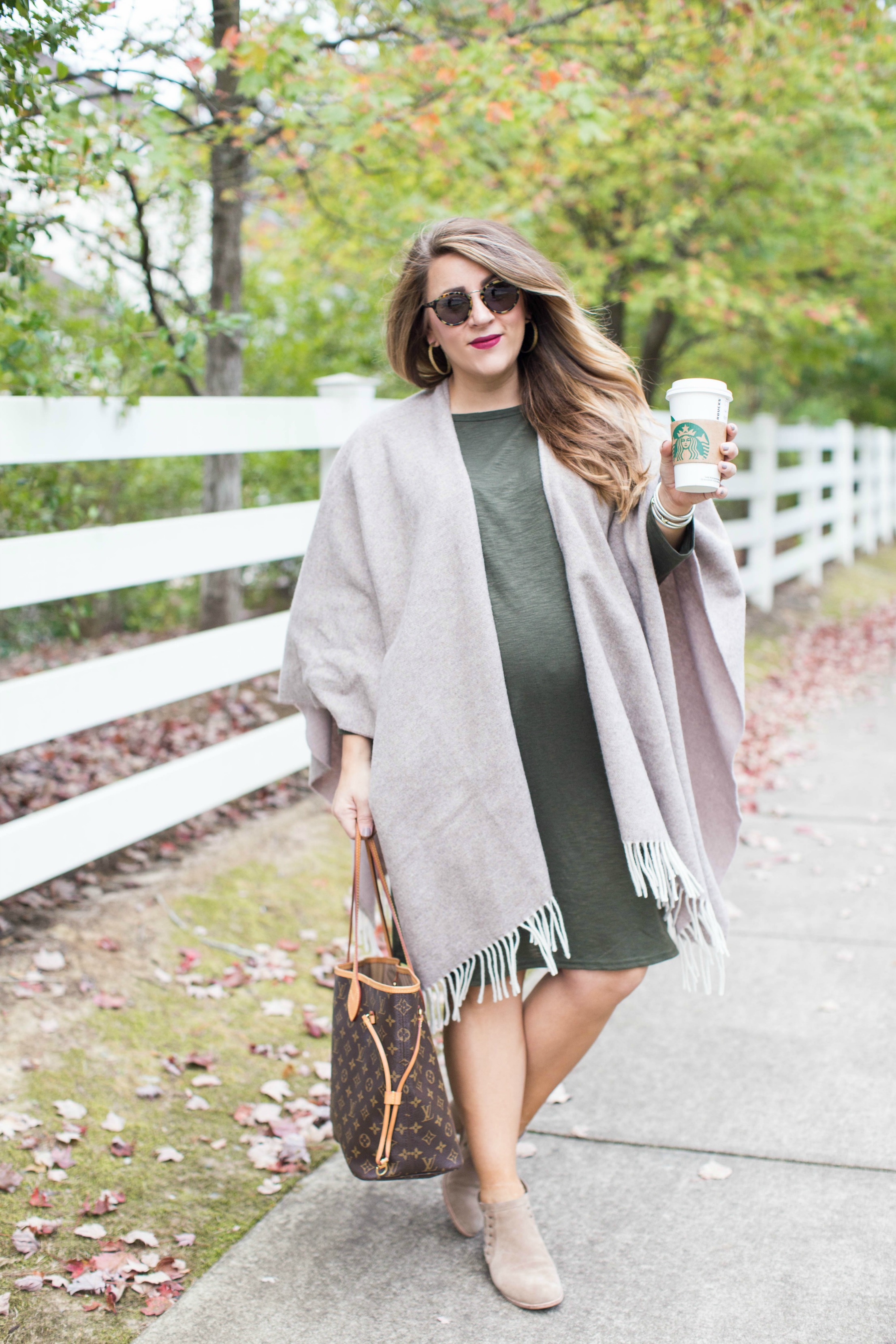 How to Wear a Poncho this Fall by North Carolina fashion blogger Coffee Beans and Bobby Pins