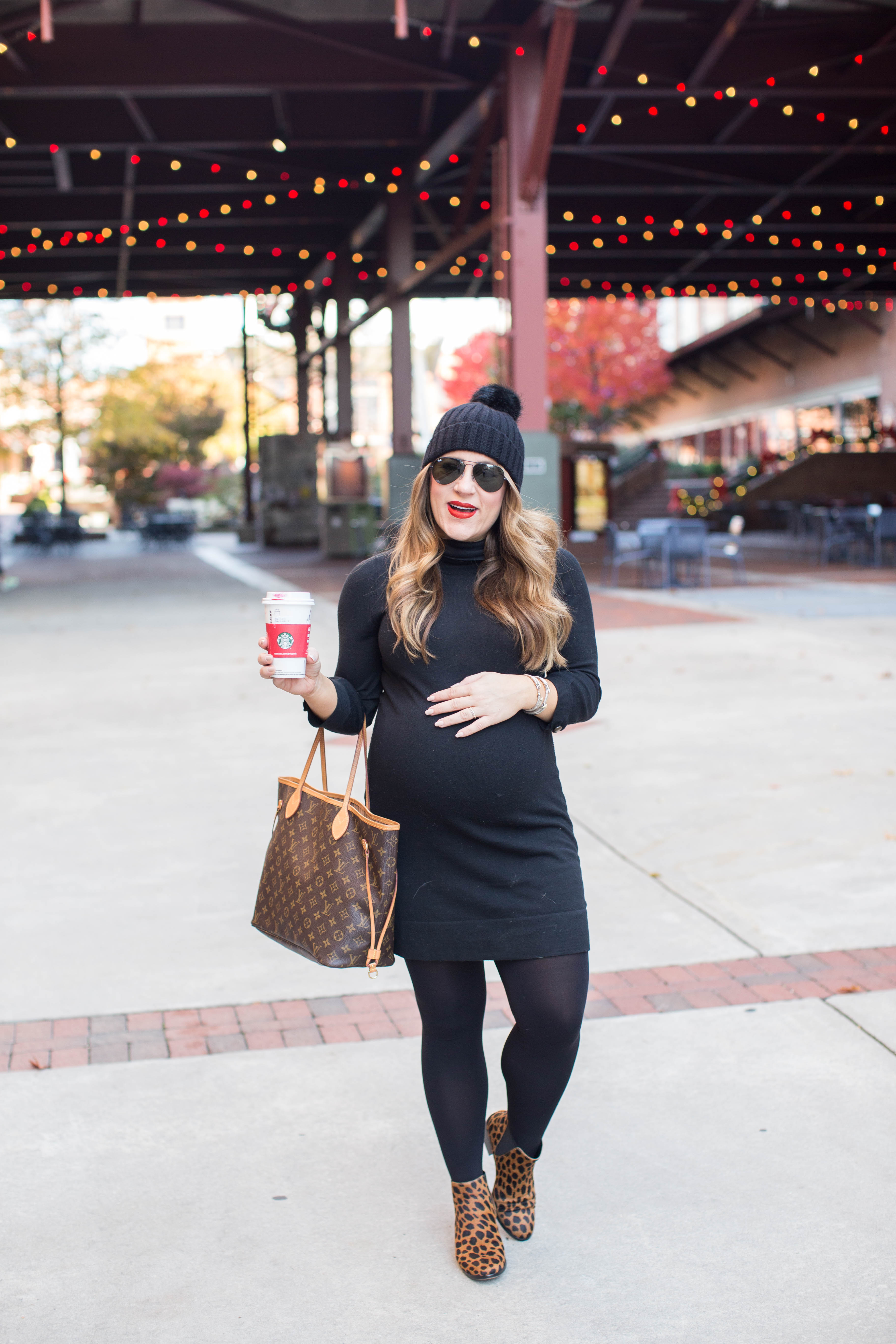 Little Black Turtleneck Dress by North Carolina fashion blogger Coffee Beans and Bobby Pins