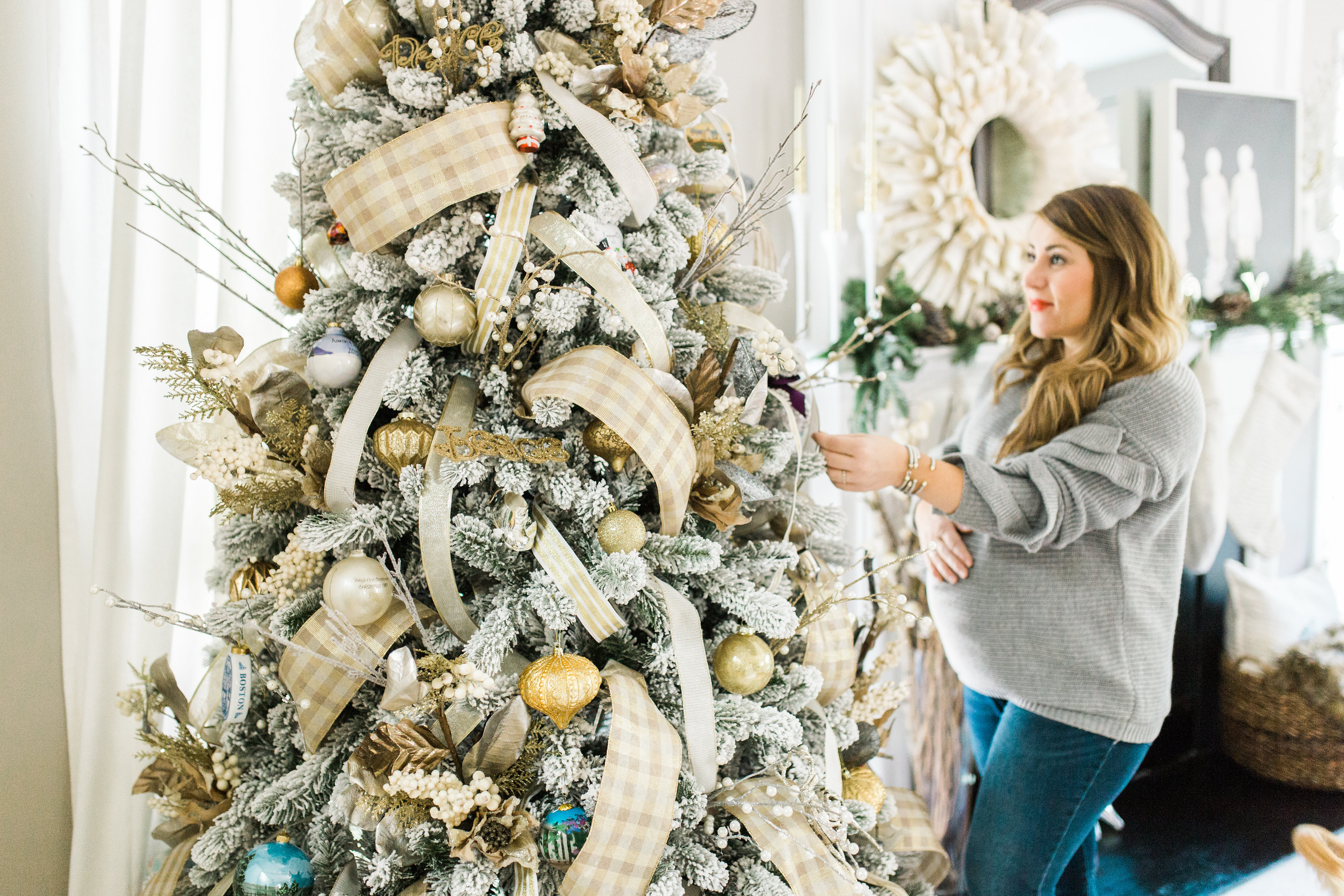 Christmas Tree Ribbons Tutorial by North Carolina style blogger Coffee Beans and Bobby Pins