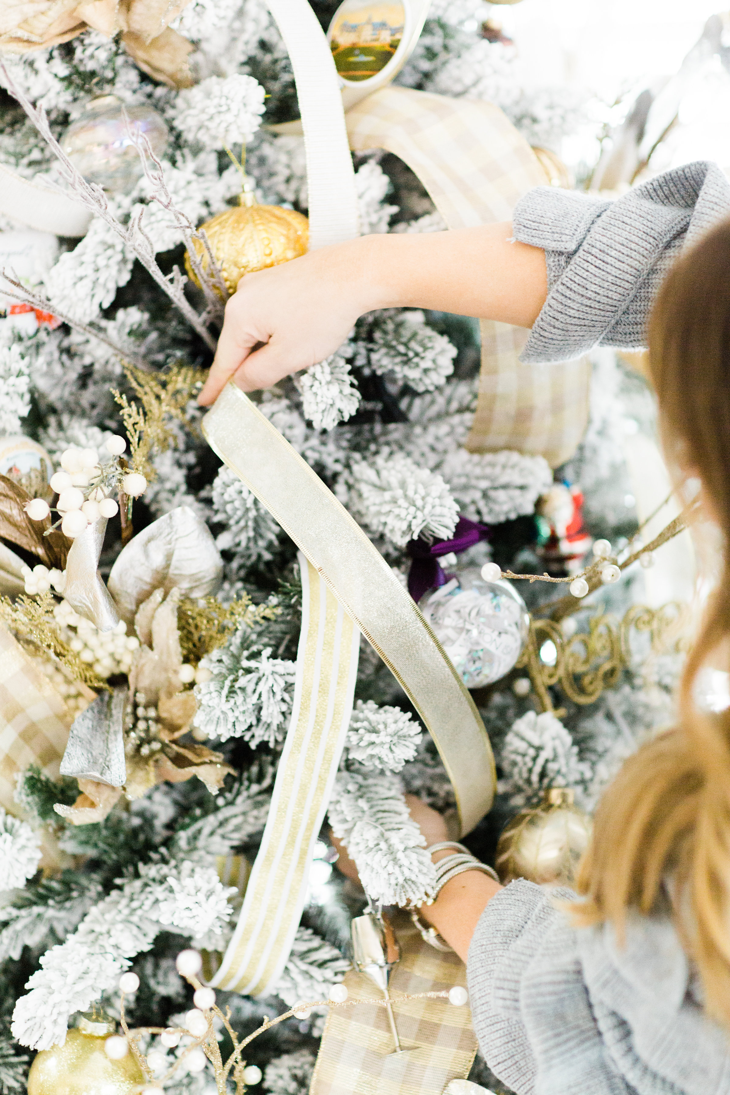 Christmas Tree Ribbons Tutorial by North Carolina style blogger Coffee Beans and Bobby Pins