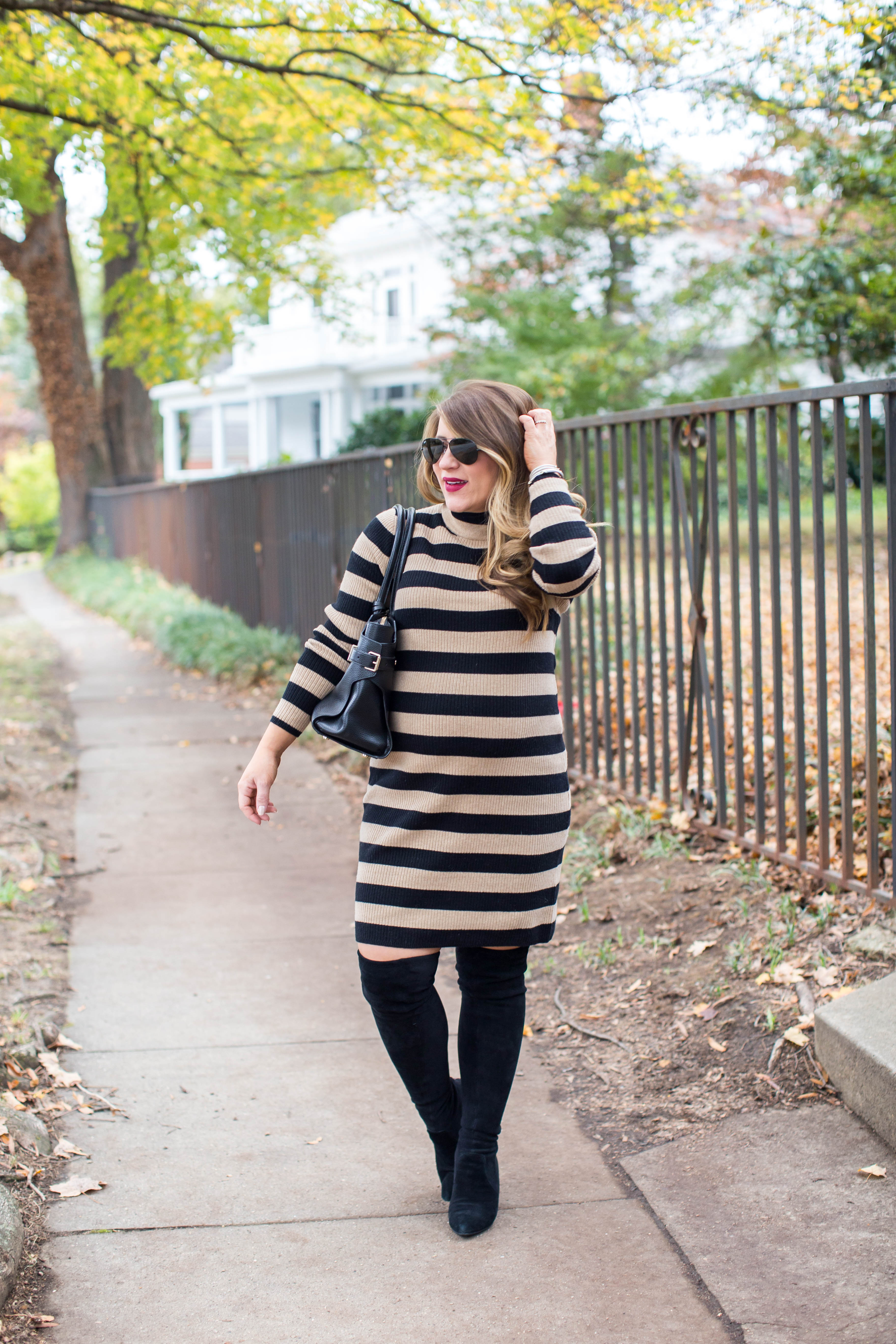 Perfect Striped Sweater Dress by North Carolina fashion blogger Coffee Beans and Bobby Pins