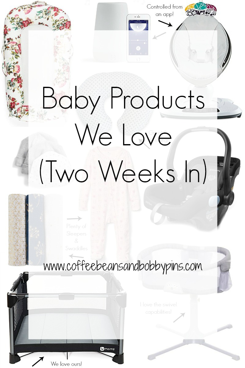 10 Essential Baby Products We Love Two Weeks In by popular North Carolina lifestyle blogger Coffee Beans and Bobby Pins