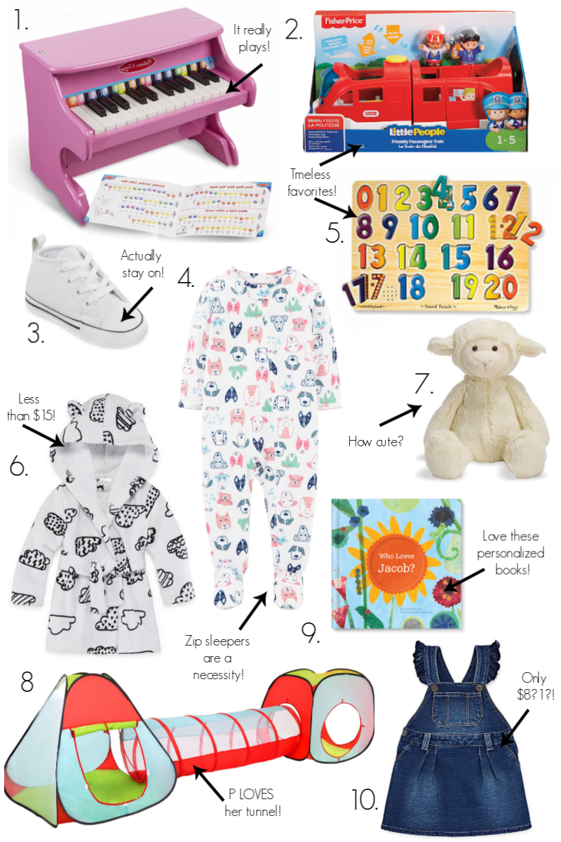 Top Baby Gifts: 0-24 Month Gift Guide featured by top Ohio life and style blog Coffee Beans and Bobby Pins
