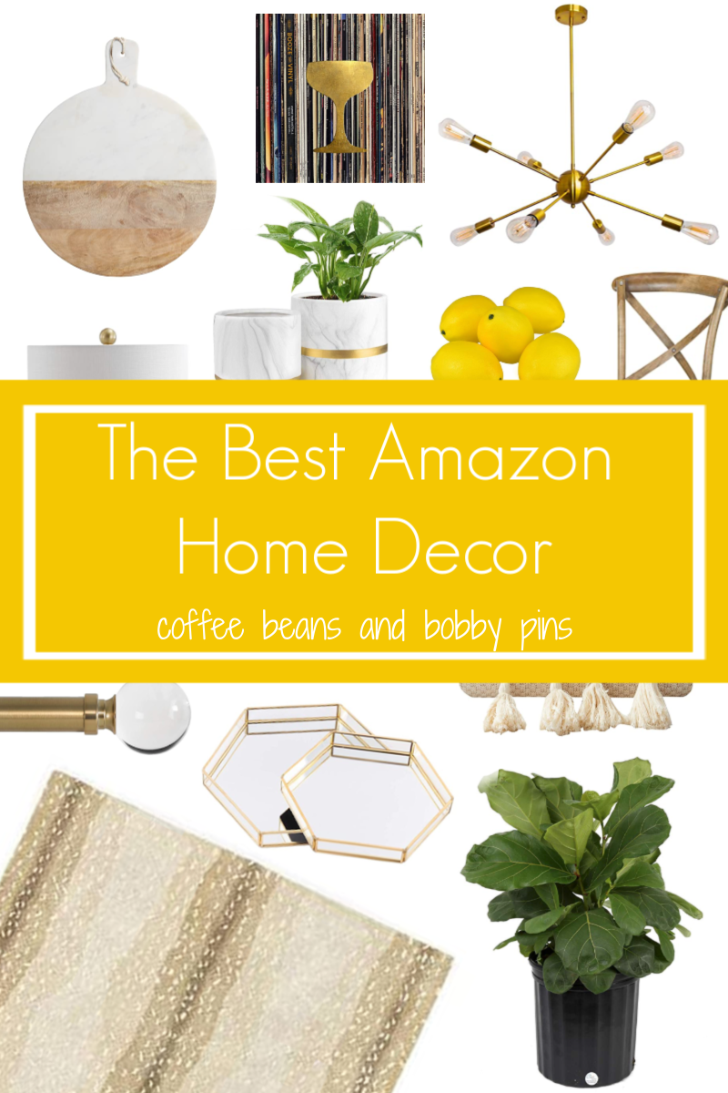 Amazon Home Essentials by popular Ohio life and style blog, Coffee Beans and Bobby Pins: Pinterest image of various Amazon home products. 