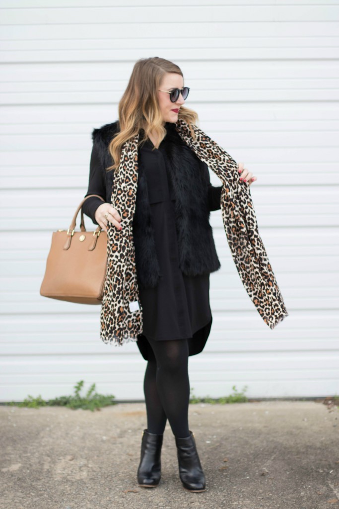 Black Fur Vest | Coffee Beans and Bobby Pins