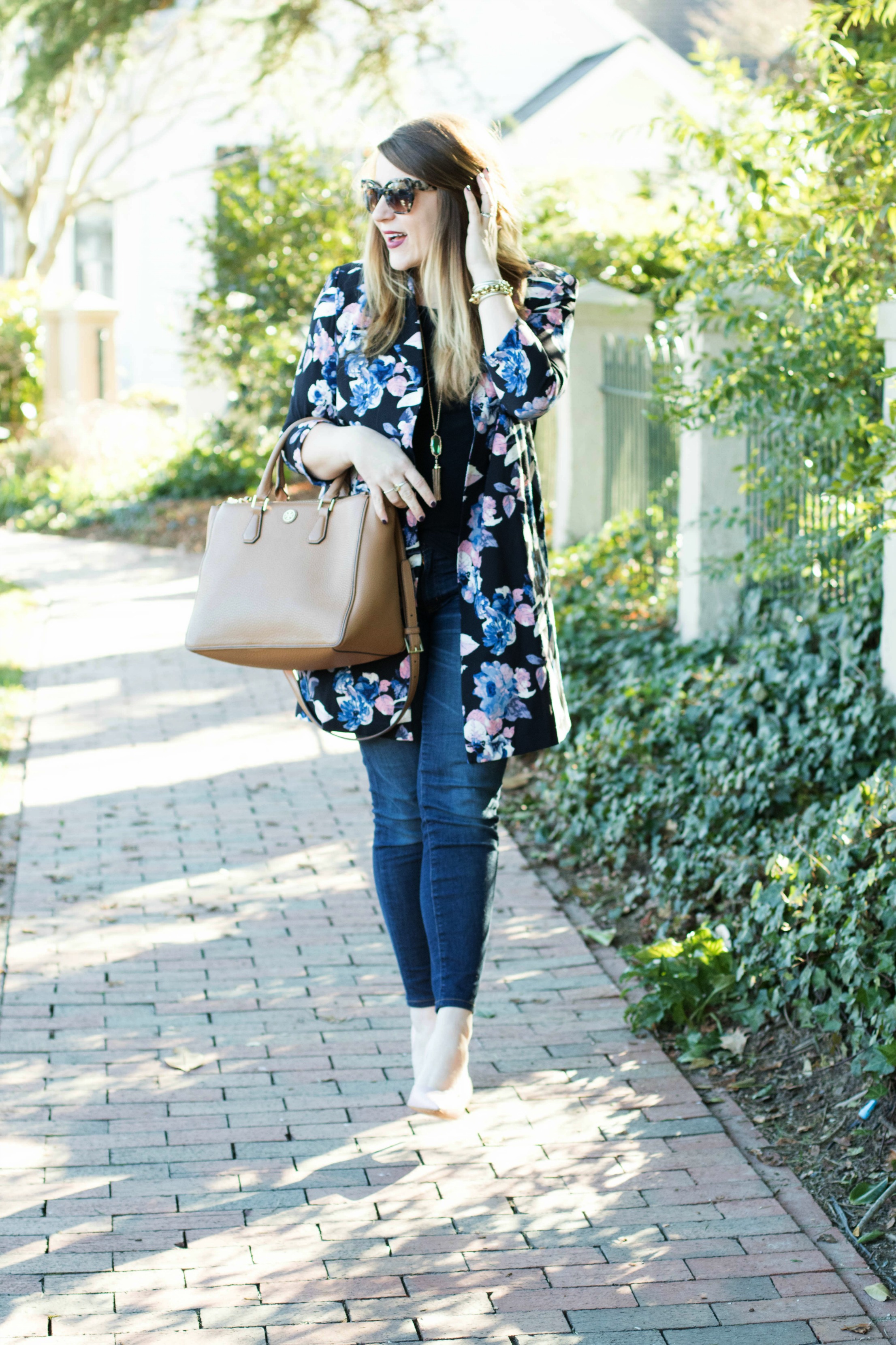 Floral Long Line Blazer