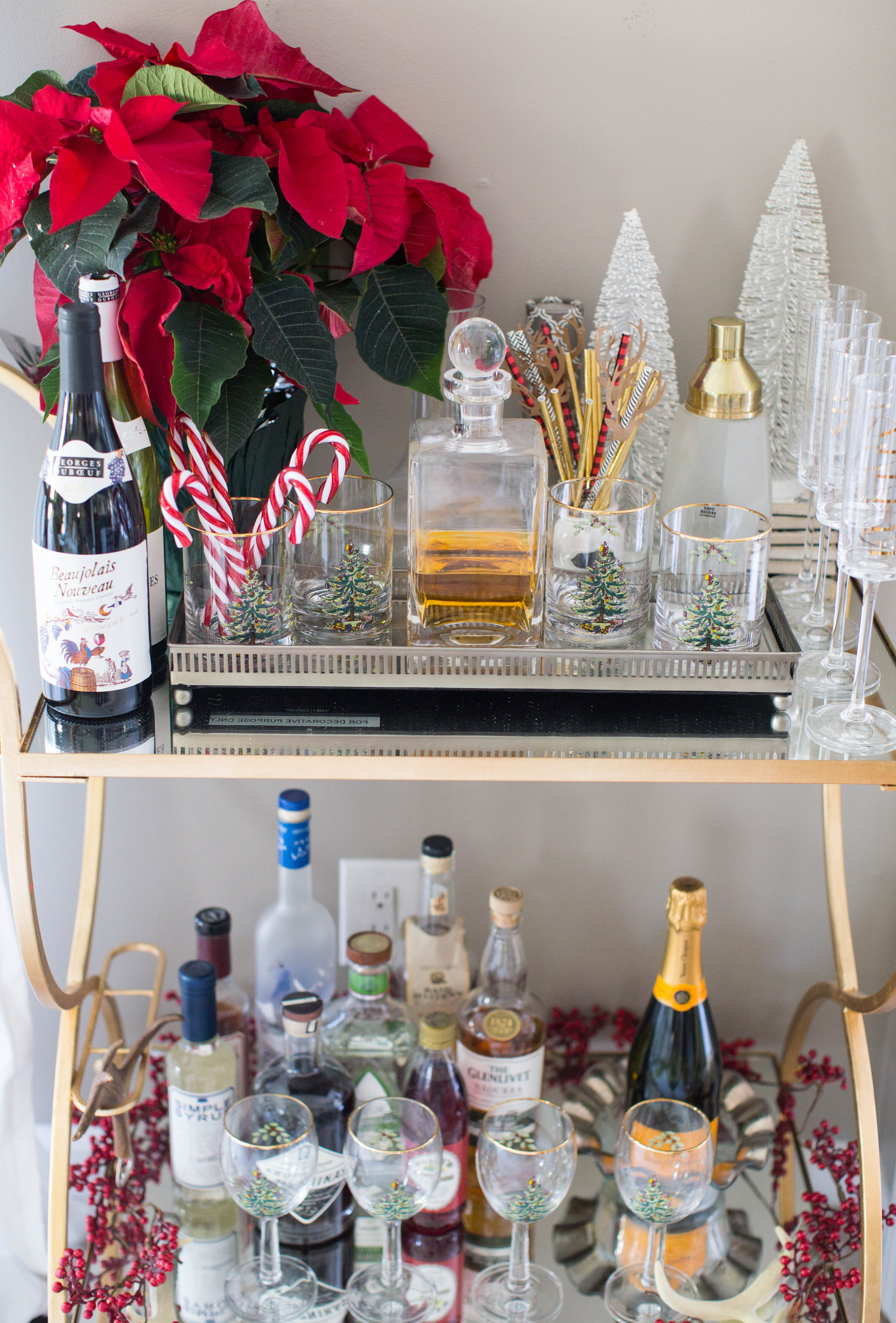 img_3828 - 3 Awesome Holiday Bar Cart Ideas by North Carolina style blogger Coffee Beans and Bobby Pins
