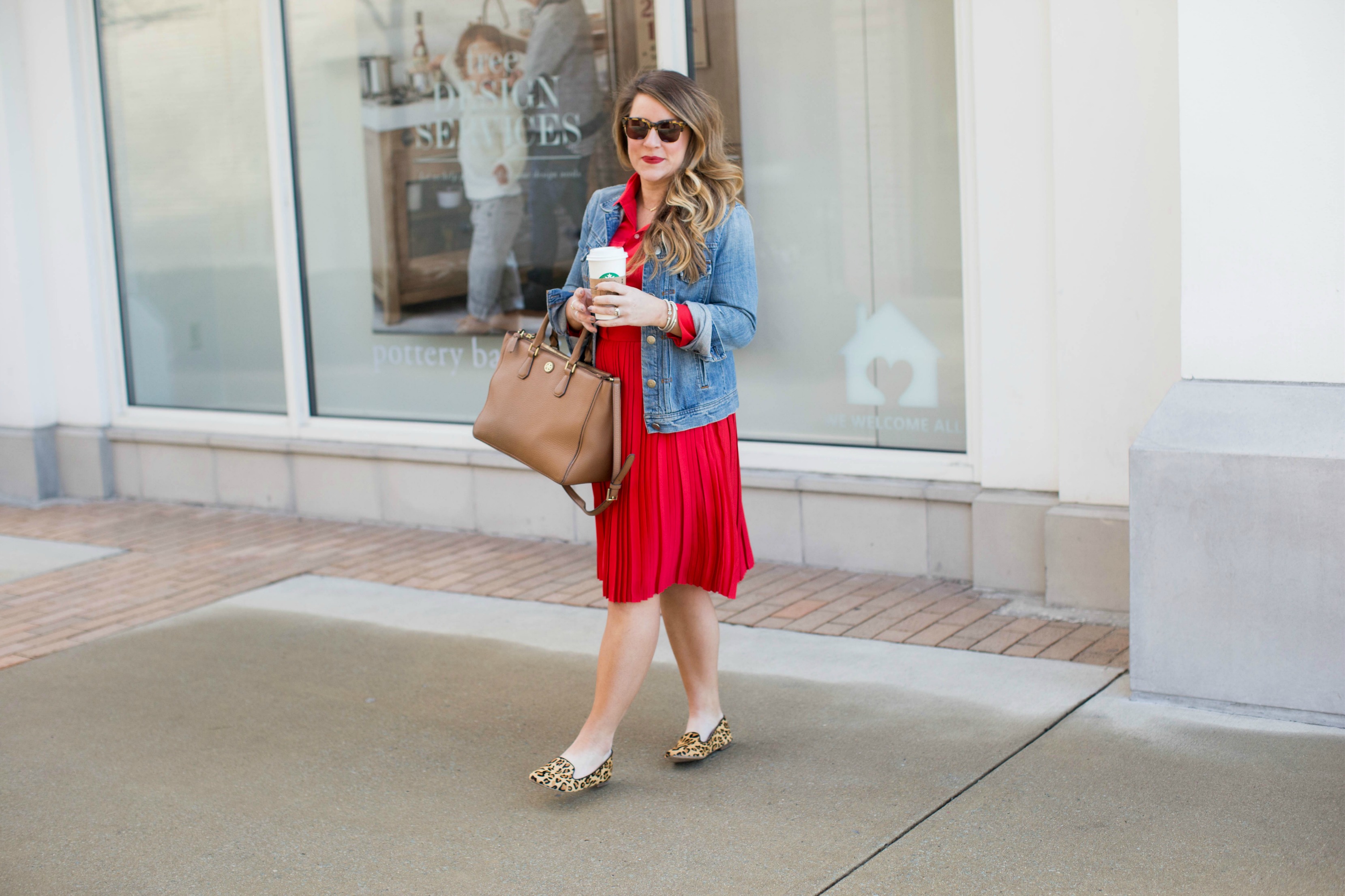 Versatile Red Dress for Errands or the Office | coffeebeansandbobbypins.com