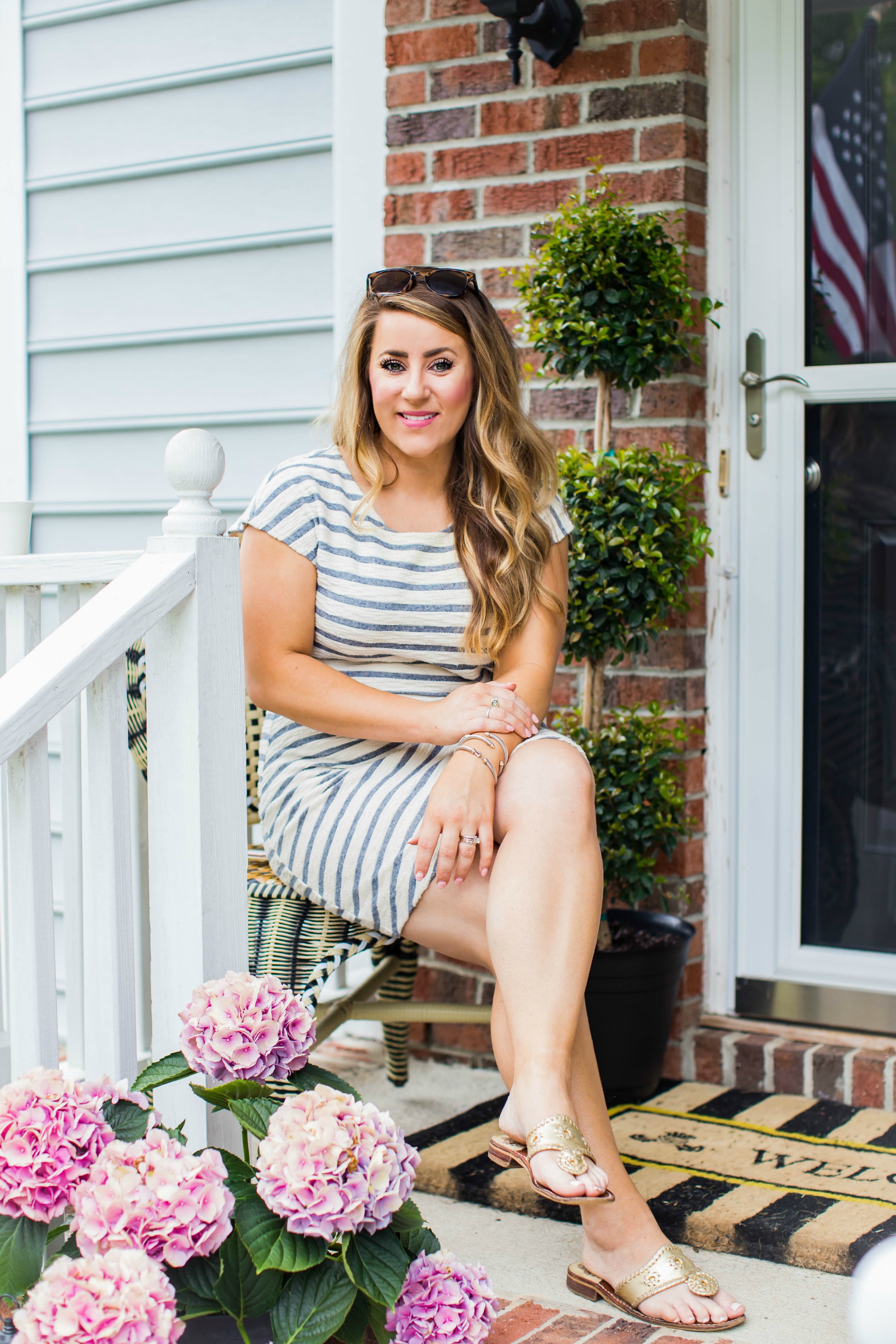 How to Make a Small Front Porch Inviting by NC blogger Amy of Coffee Beans and Bobby Pins