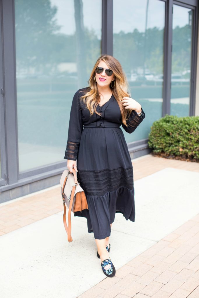 Black Midi Dress Two Ways | Coffee Beans and Bobby Pins