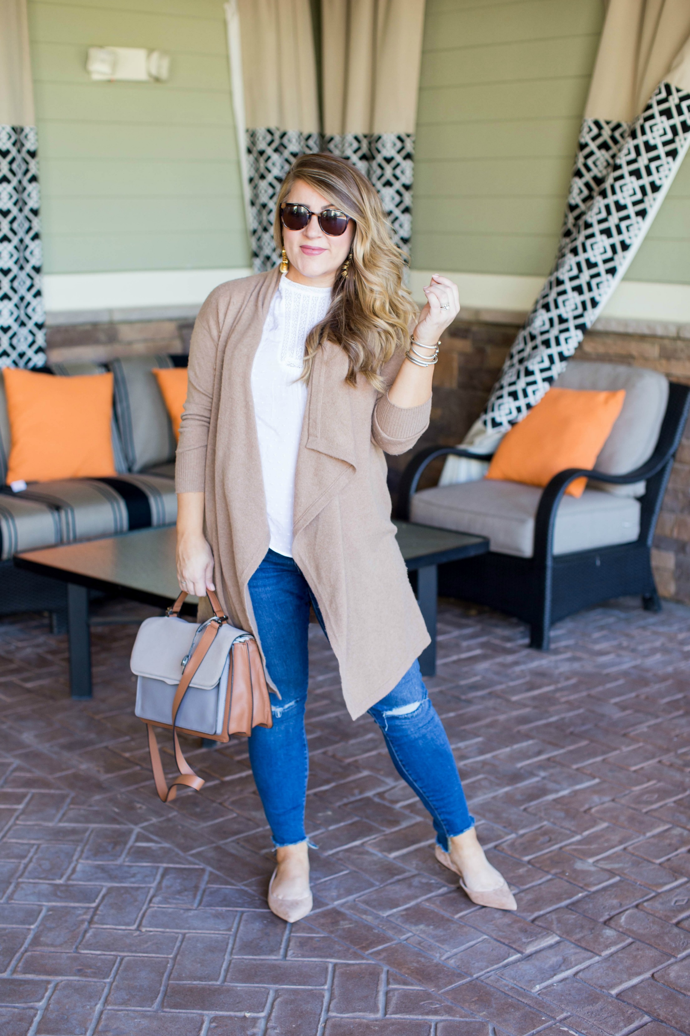 Long Line Cardigan for Fall - Camel Long Line Cardigan by NC fashion blogger Coffee Beans and Bobby Pins