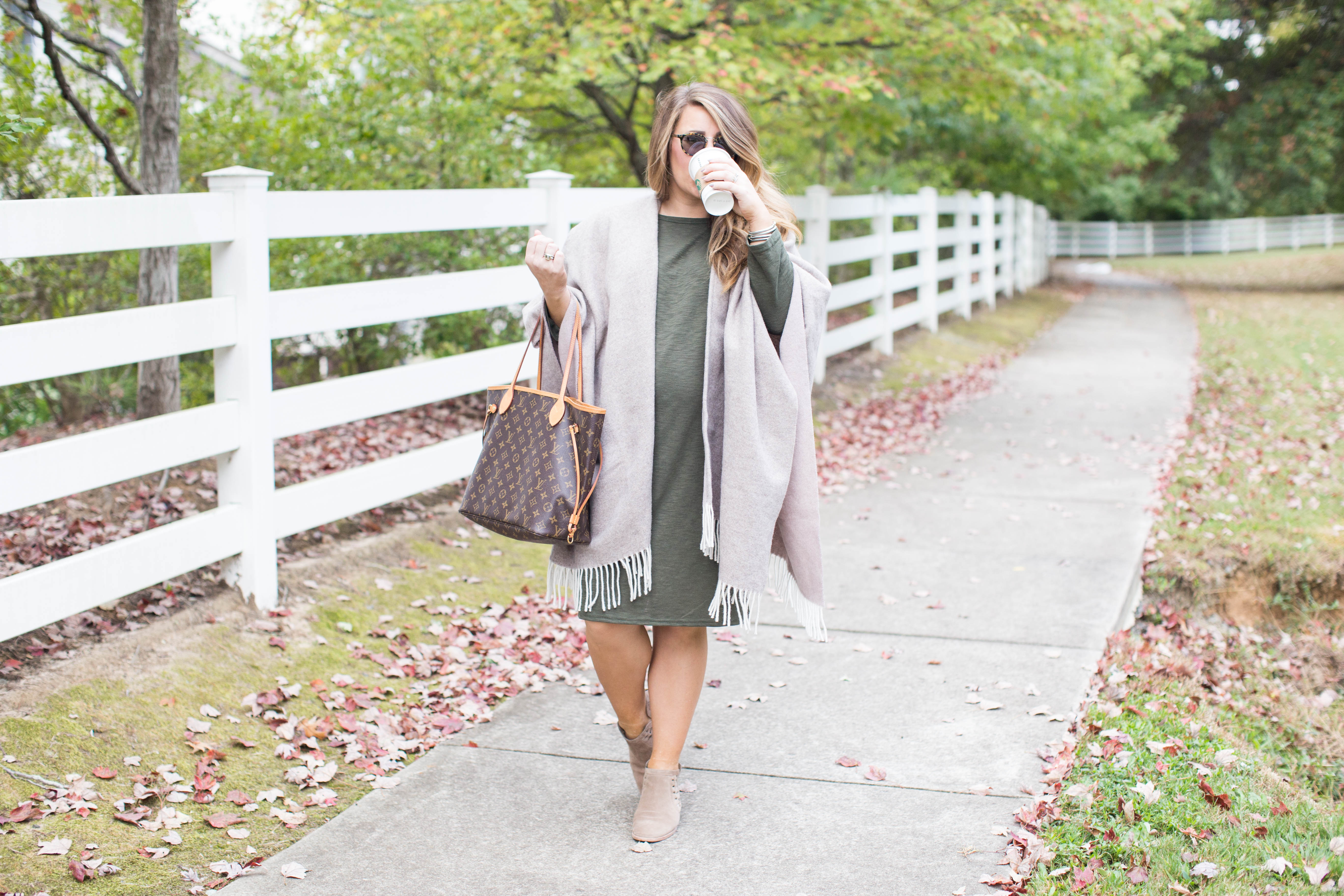How to Wear a Poncho this Fall by North Carolina fashion blogger Coffee Beans and Bobby Pins