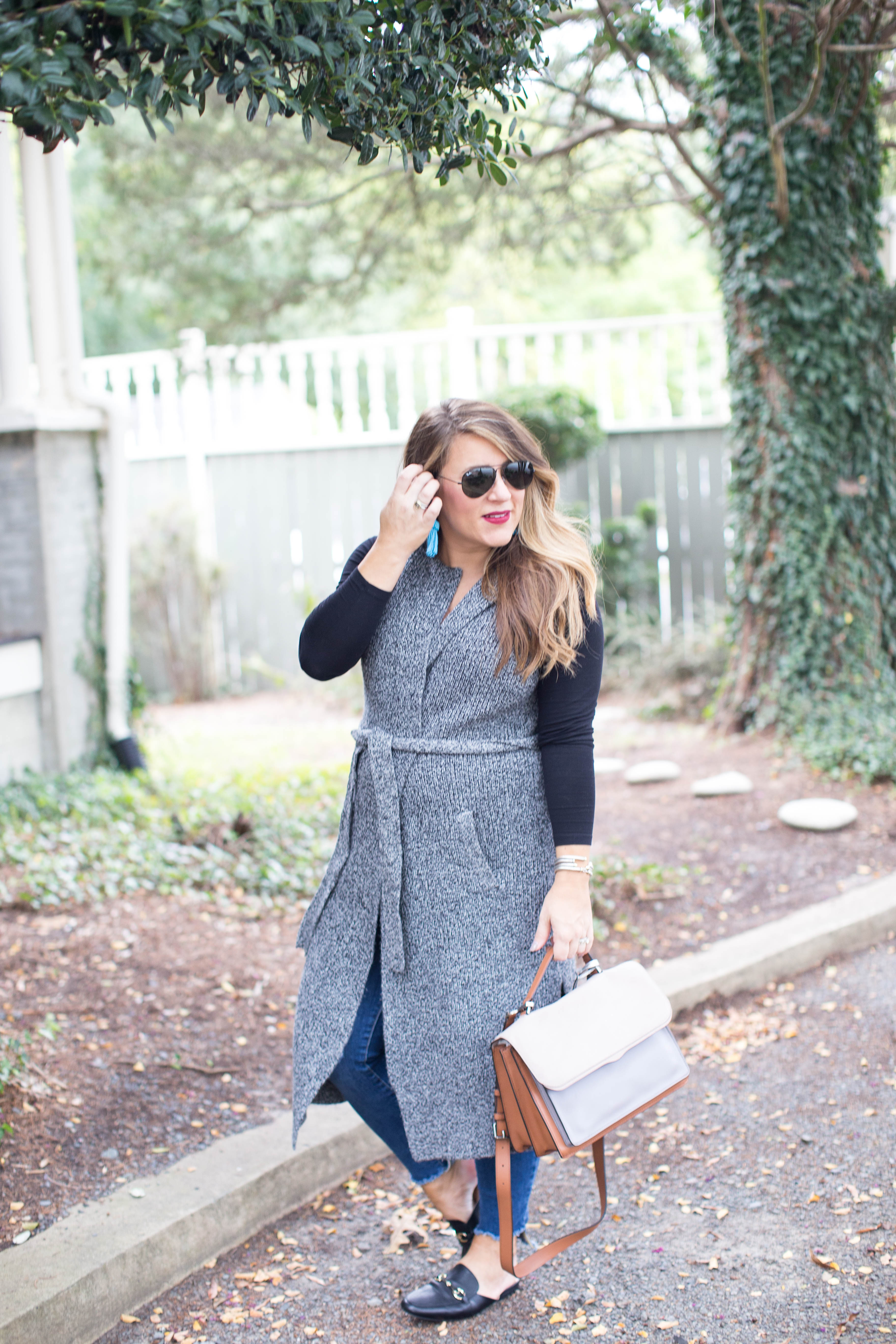 The Perfect Fall Transition Piece: The Longline Vest by North Carolina fashion blogger Coffee Beans and Bobby Pins
