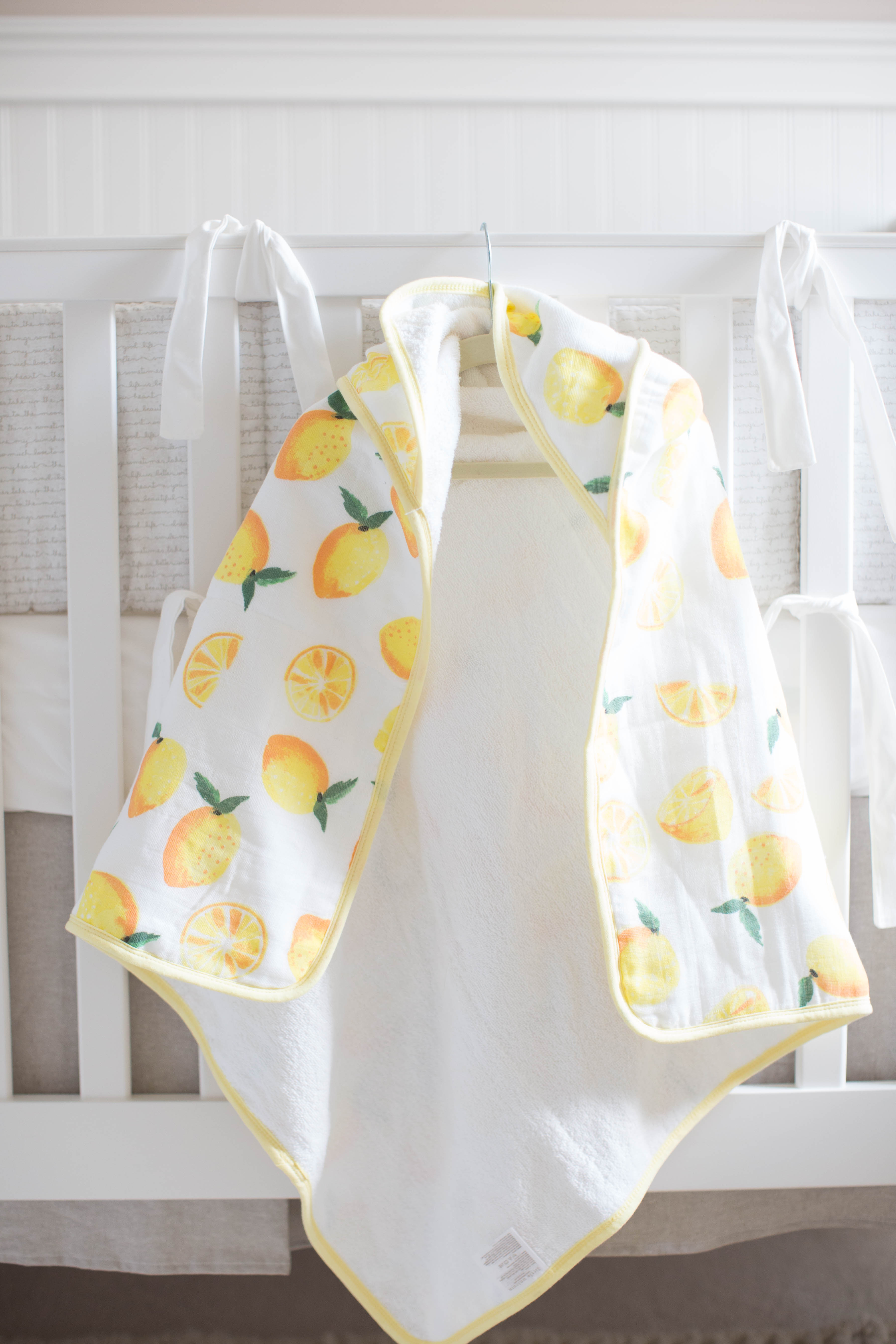 Lemon Baby Towel - Favorites Lately: Newton Baby Crib Mattress by North Carolina style blogger Coffee Beans and Bobby Pins