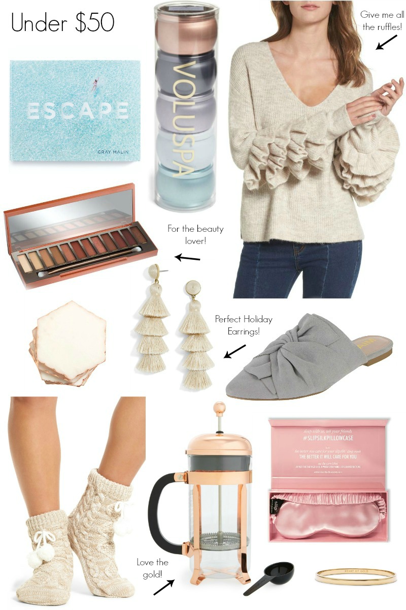 Gift Guide for Her Under $50 by North Carolina style blogger Coffee Beans and Bobby Pins
