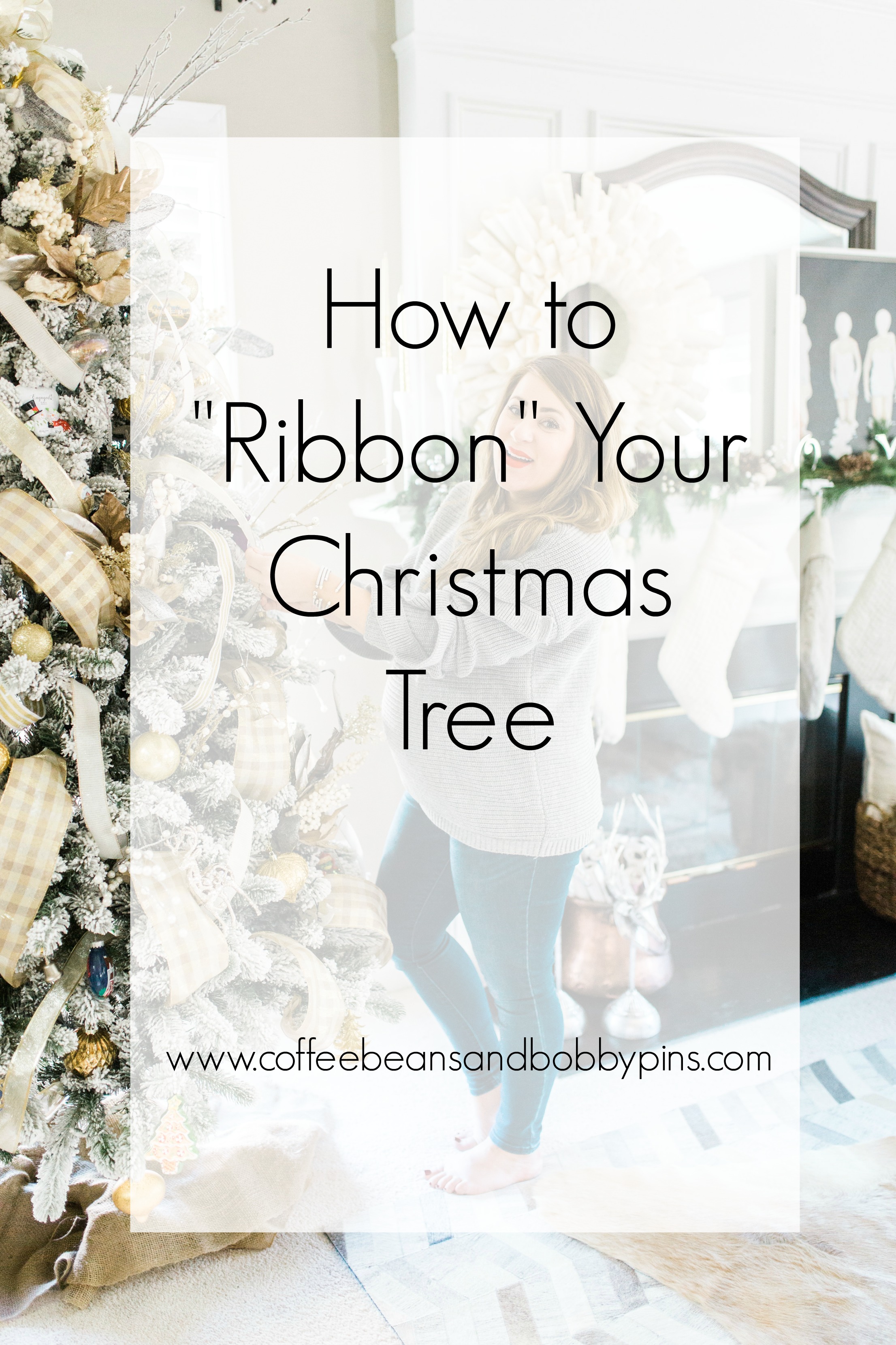 Christmas Tree Ribbons Tutorial by North Carolina style blogger Coffee Beans and Bobby Pins
