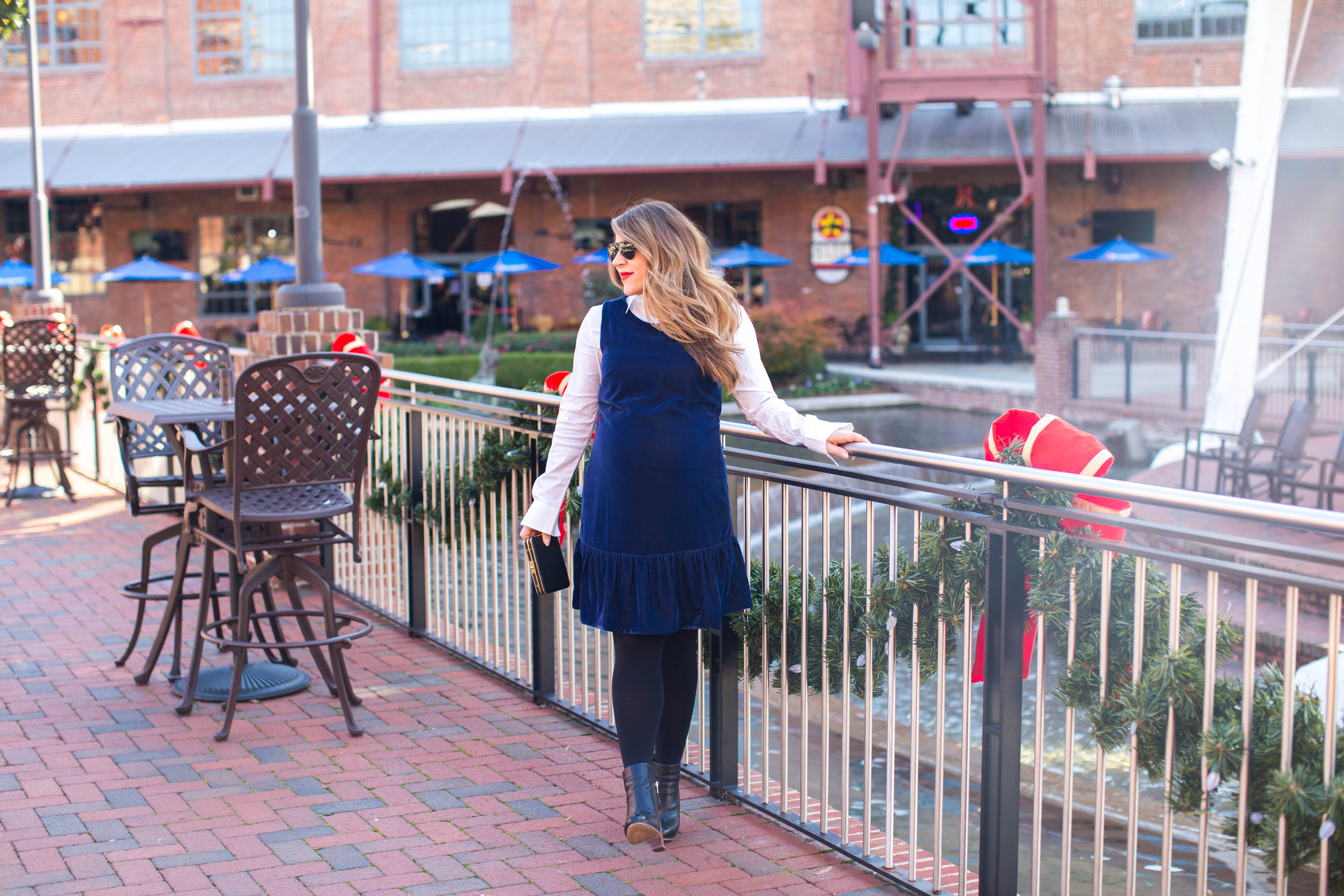 Velvet Party Dress Dressed Down by North Carolina fashion blogger Coffee Beans and Bobby Pins