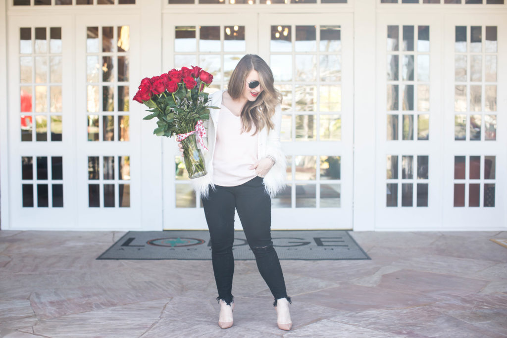 Valentines Day Flowers by popular North Carolina lifestyle blogger Coffee Beans and Bobby Pins