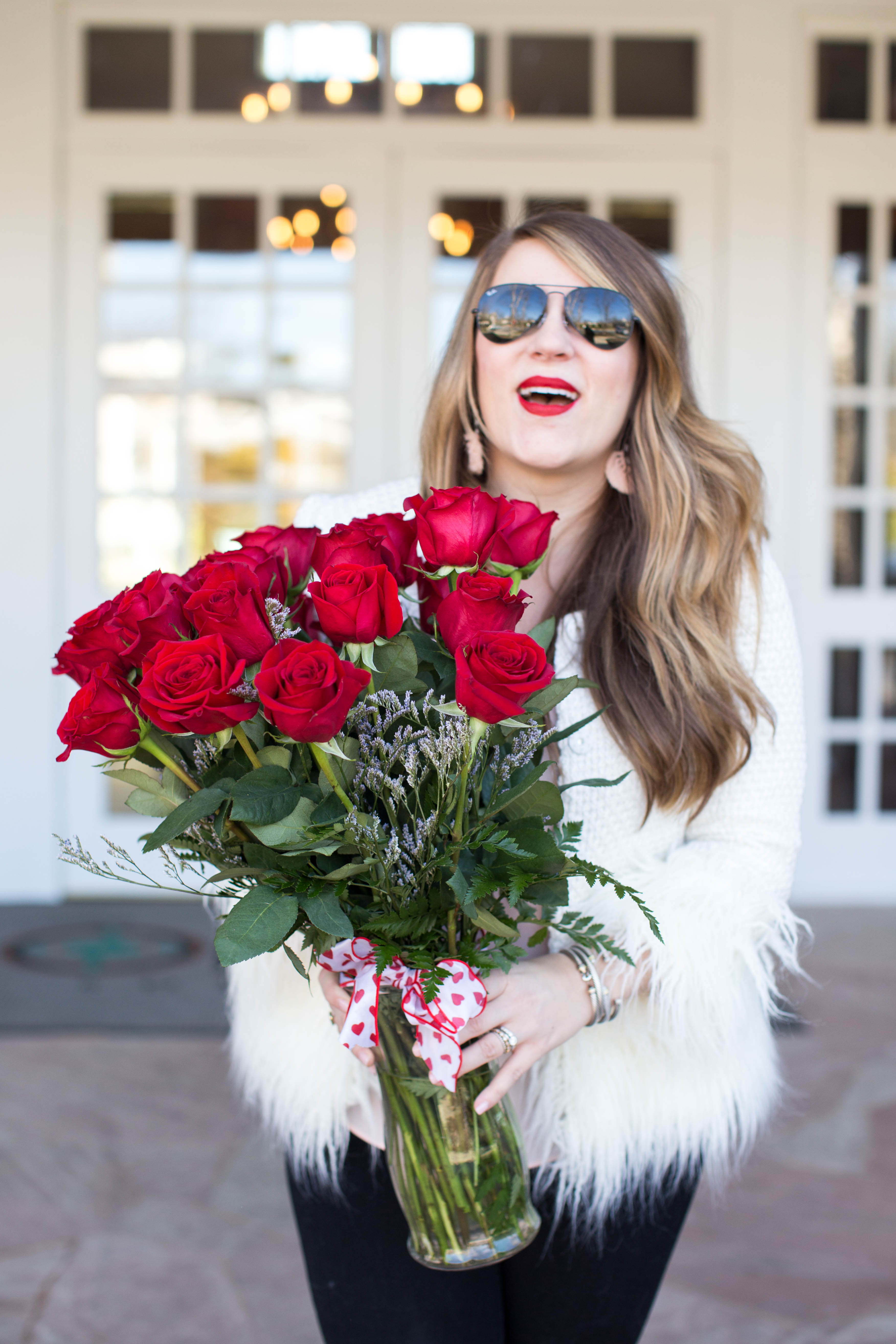 Valentines Day Flowers by popular North Carolina lifestyle blogger Coffee Beans and Bobby Pins