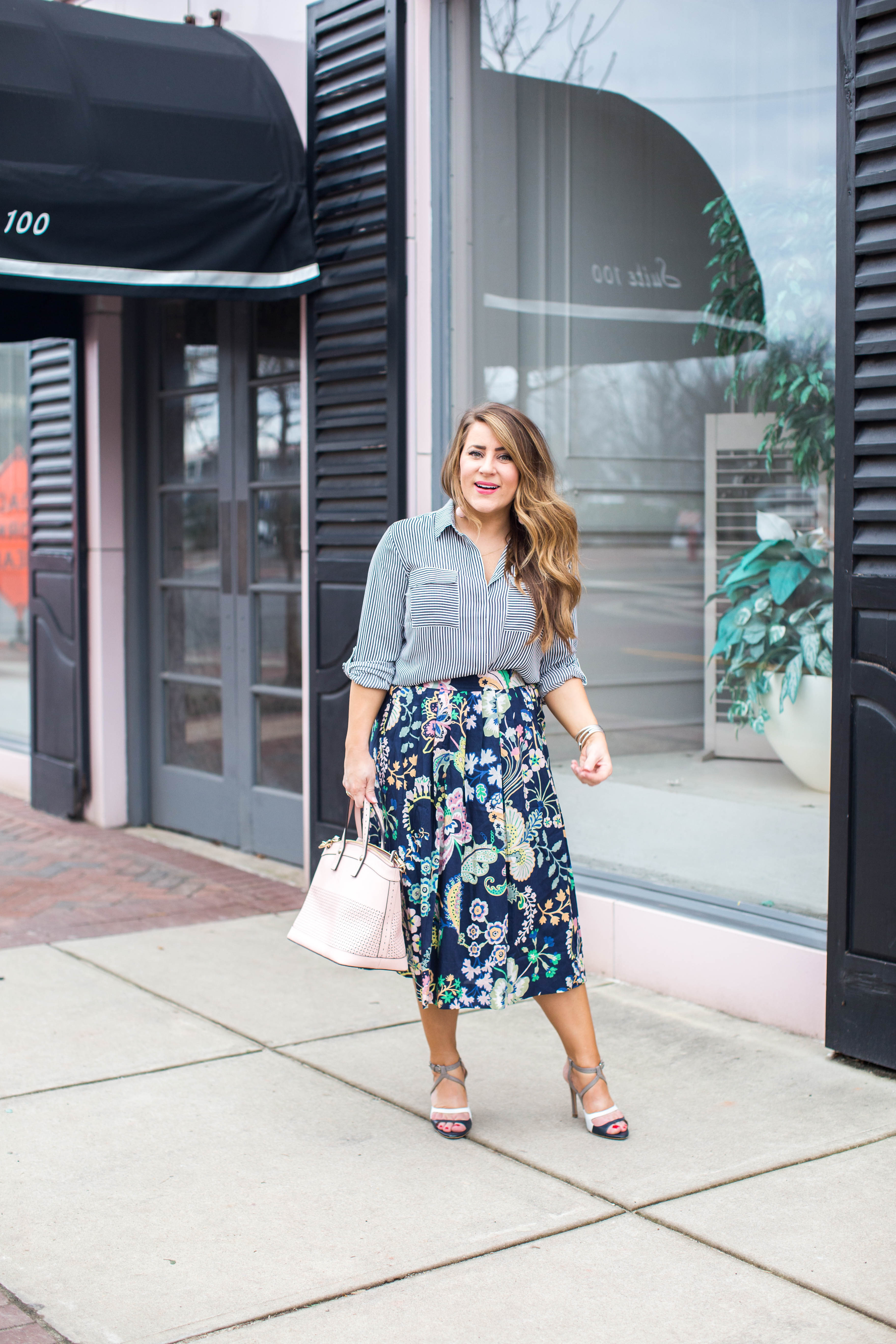 Spring Floral Skirt by popular North Carolina fashion blogger Coffee Beans and Bobby Pins