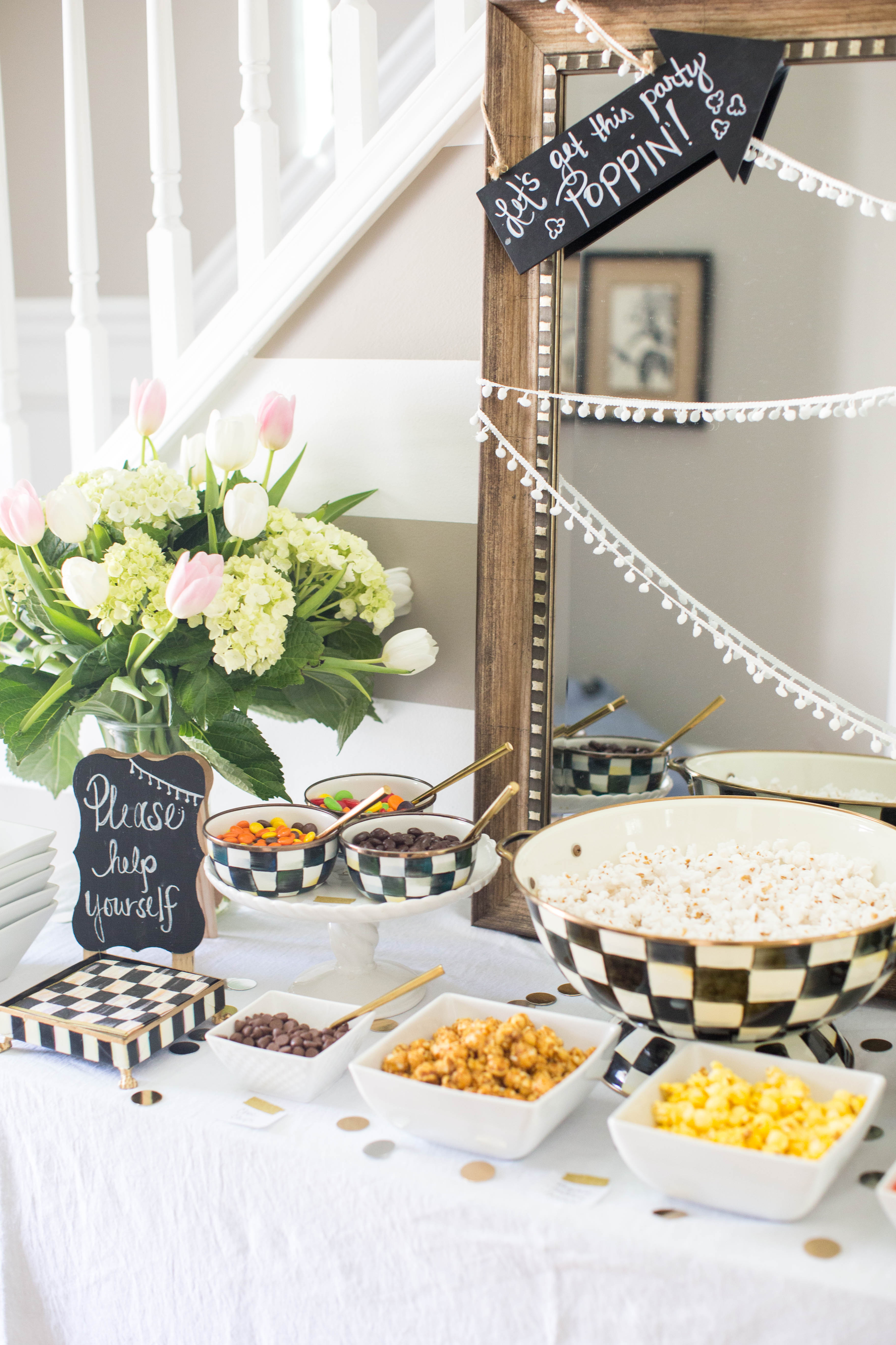 Easy and Fun Popcorn Bar by popular North Carolina lifestyle blogger Coffee Beans and Bobby Pins