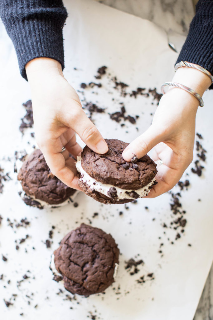 Homemade Oreo Whoopie Pies by popular North Carolina lifestyle blogger Coffee Beans and Bobby Pins