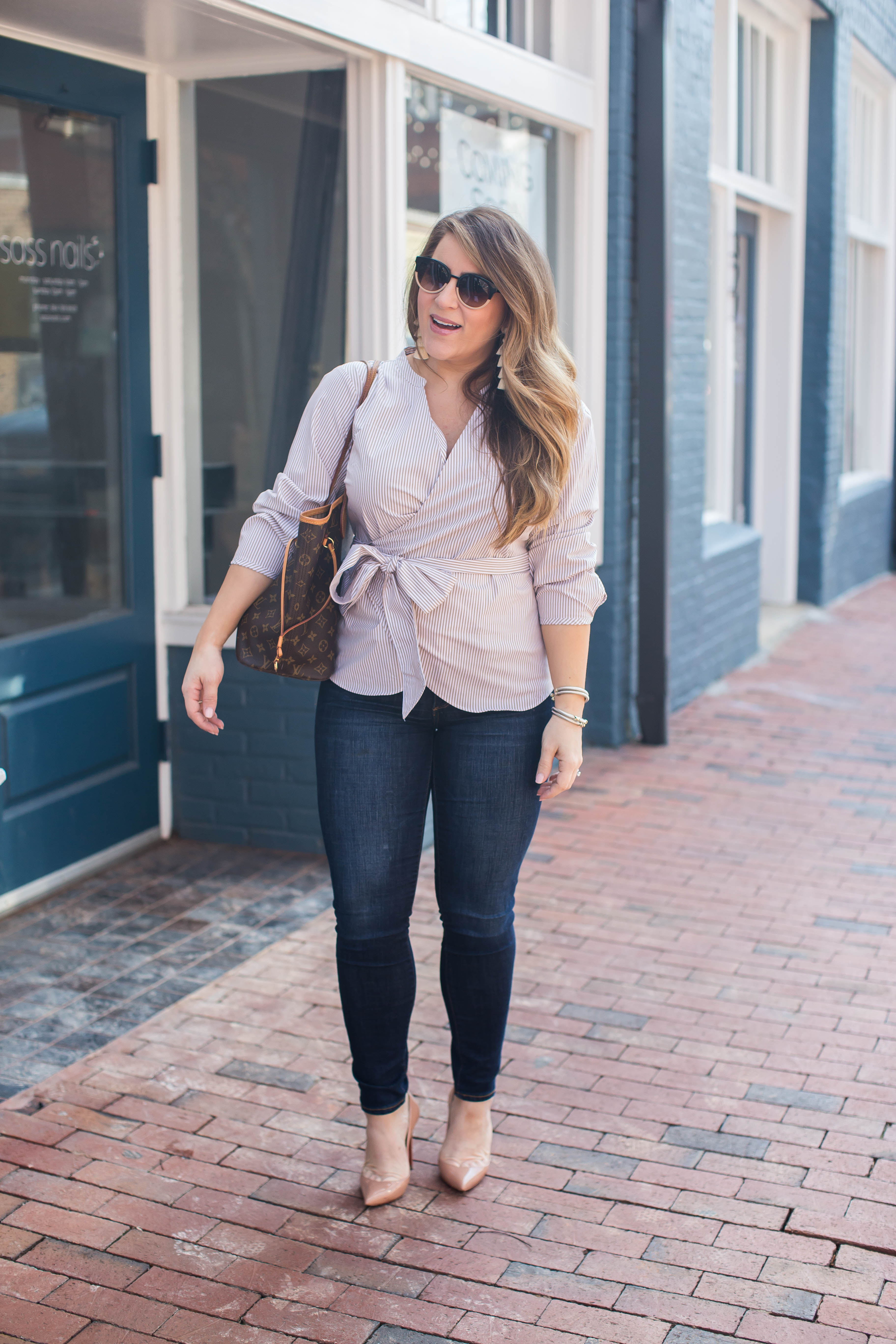 Spring Wrap Top by popular North Carolina fashion blogger Coffee Beans and Bobby Pins