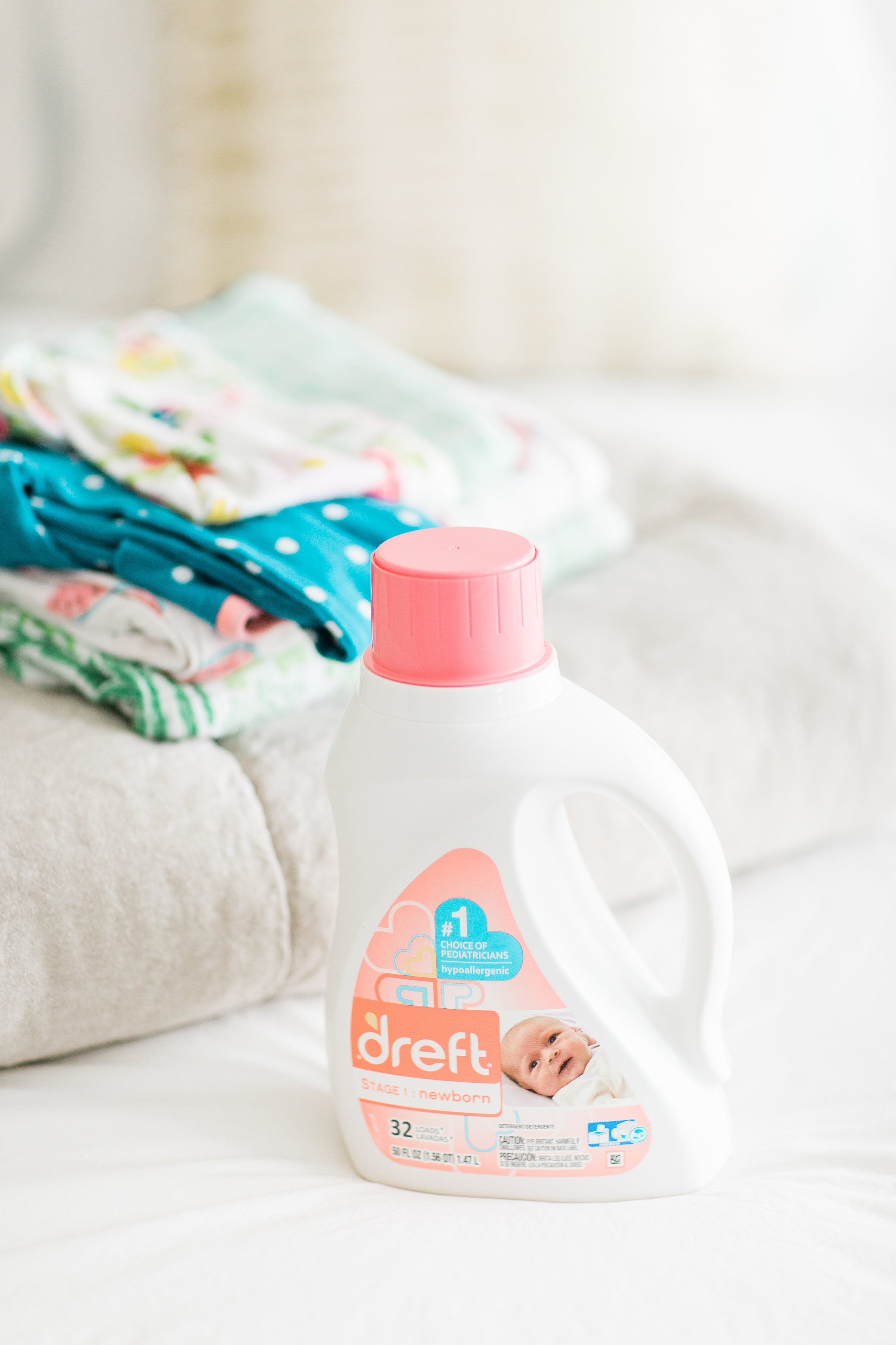 Dreft Newborn Baby Detergent featured by popular North Carolina lifestyle blogger, Coffee Beans and Bobby Pins