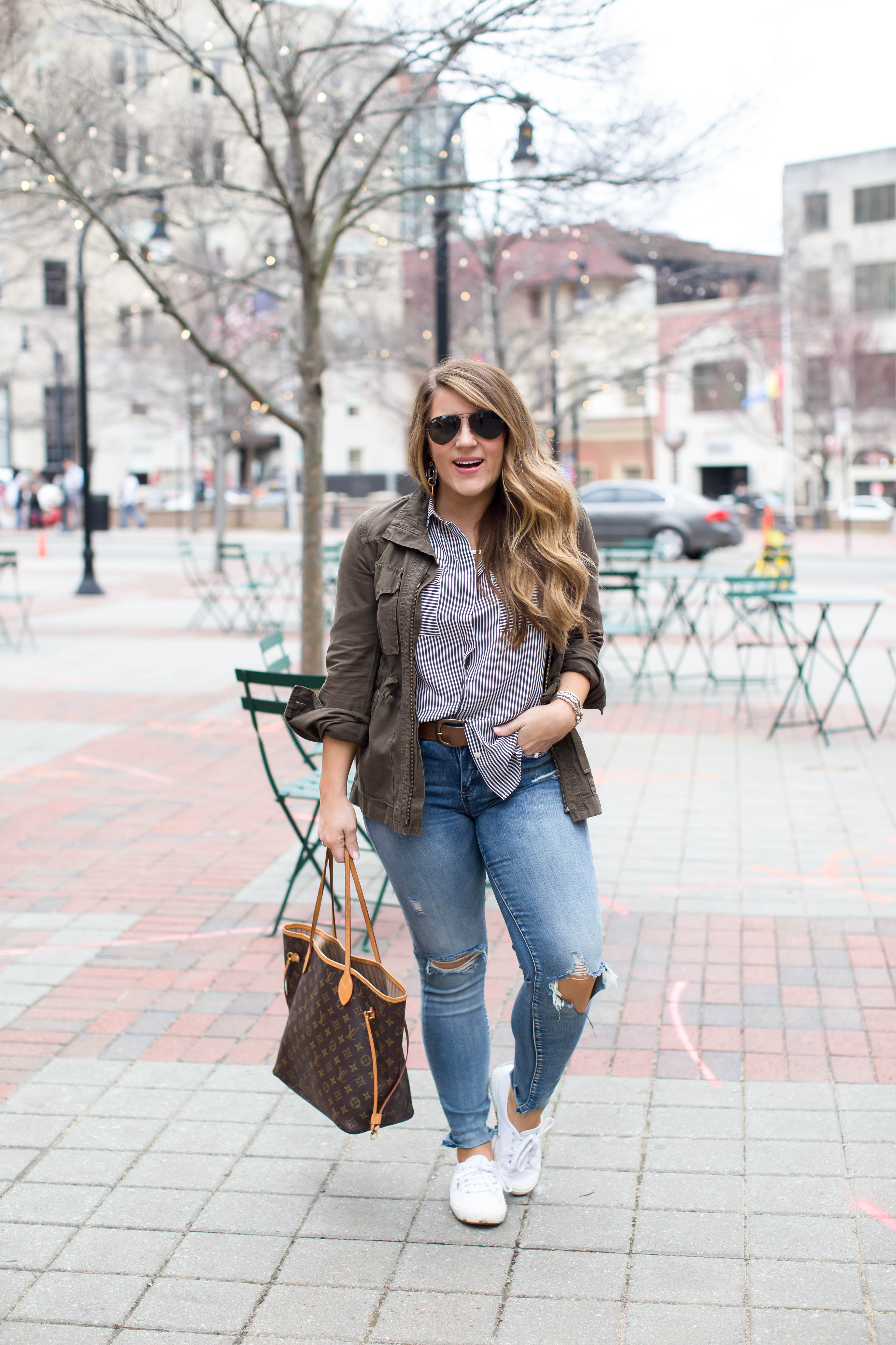 Olive Jacket by popular North Carolina fashion blogger Coffee Beans and Bobby Pins