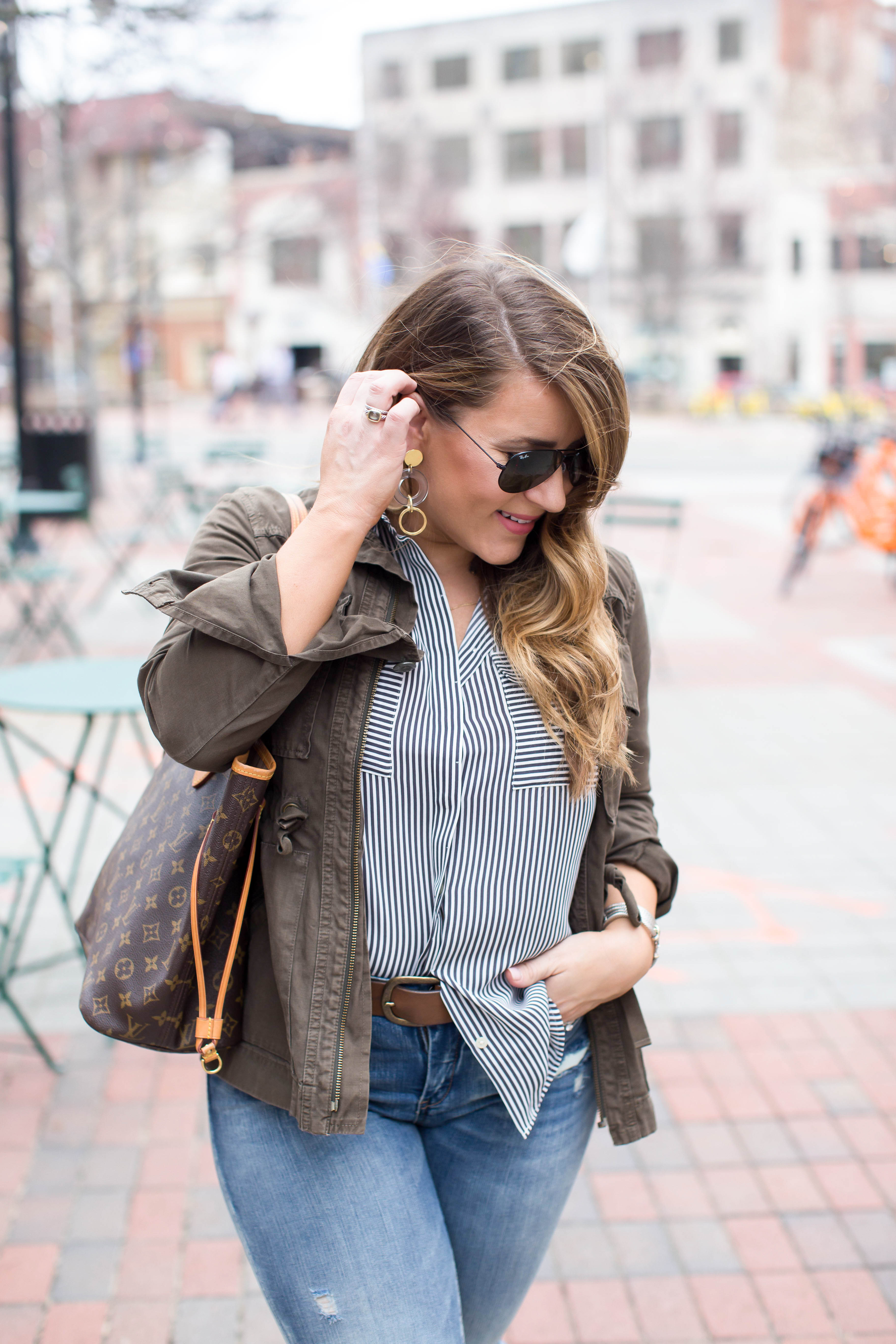 Olive Jacket by popular North Carolina fashion blogger Coffee Beans and Bobby Pins