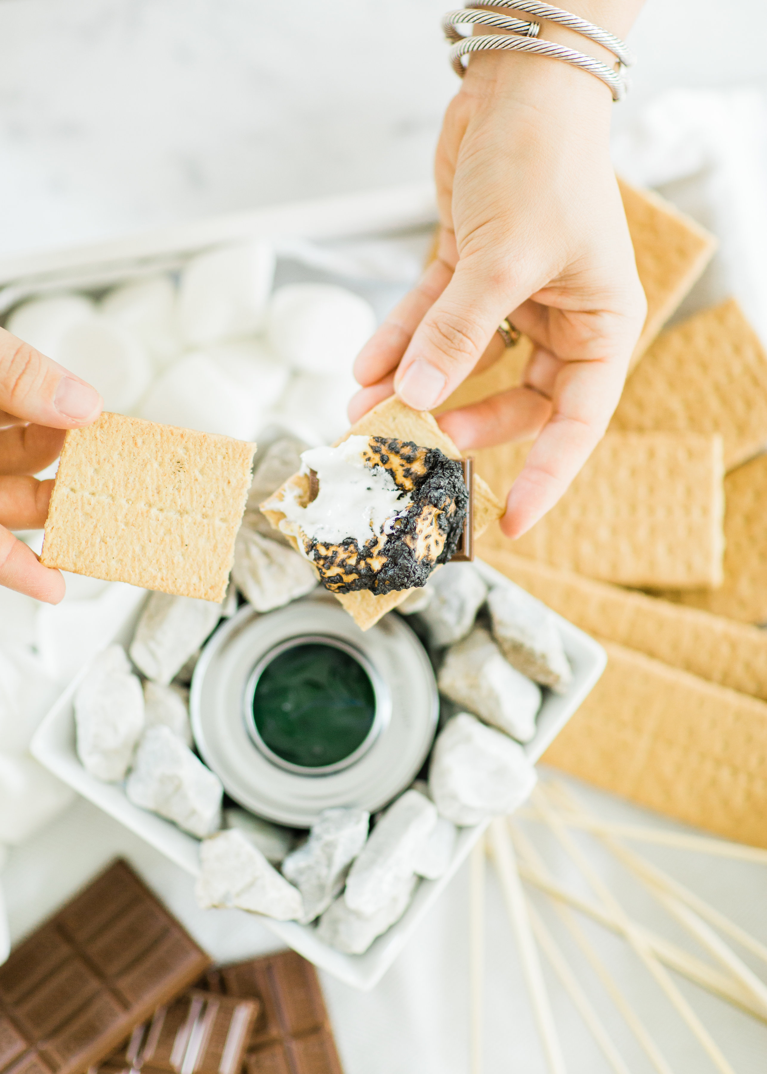 Indoor S'mores 3 Ways featured by popular North Carolina lifestyle blogger, Coffee Beans and Bobby Pins