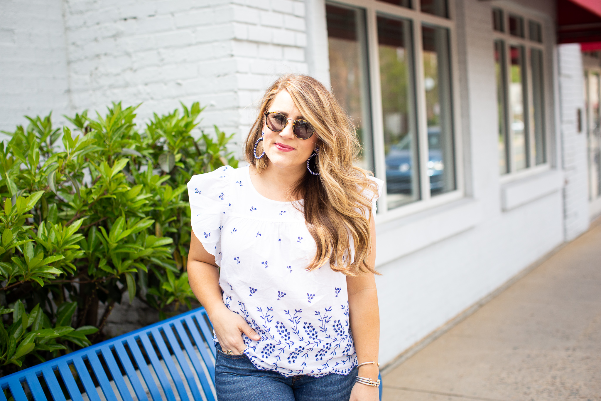 Eyelet Top for Summer, featured by popular North Carolina fashion blogger, Coffee Beans and Bobby Pins