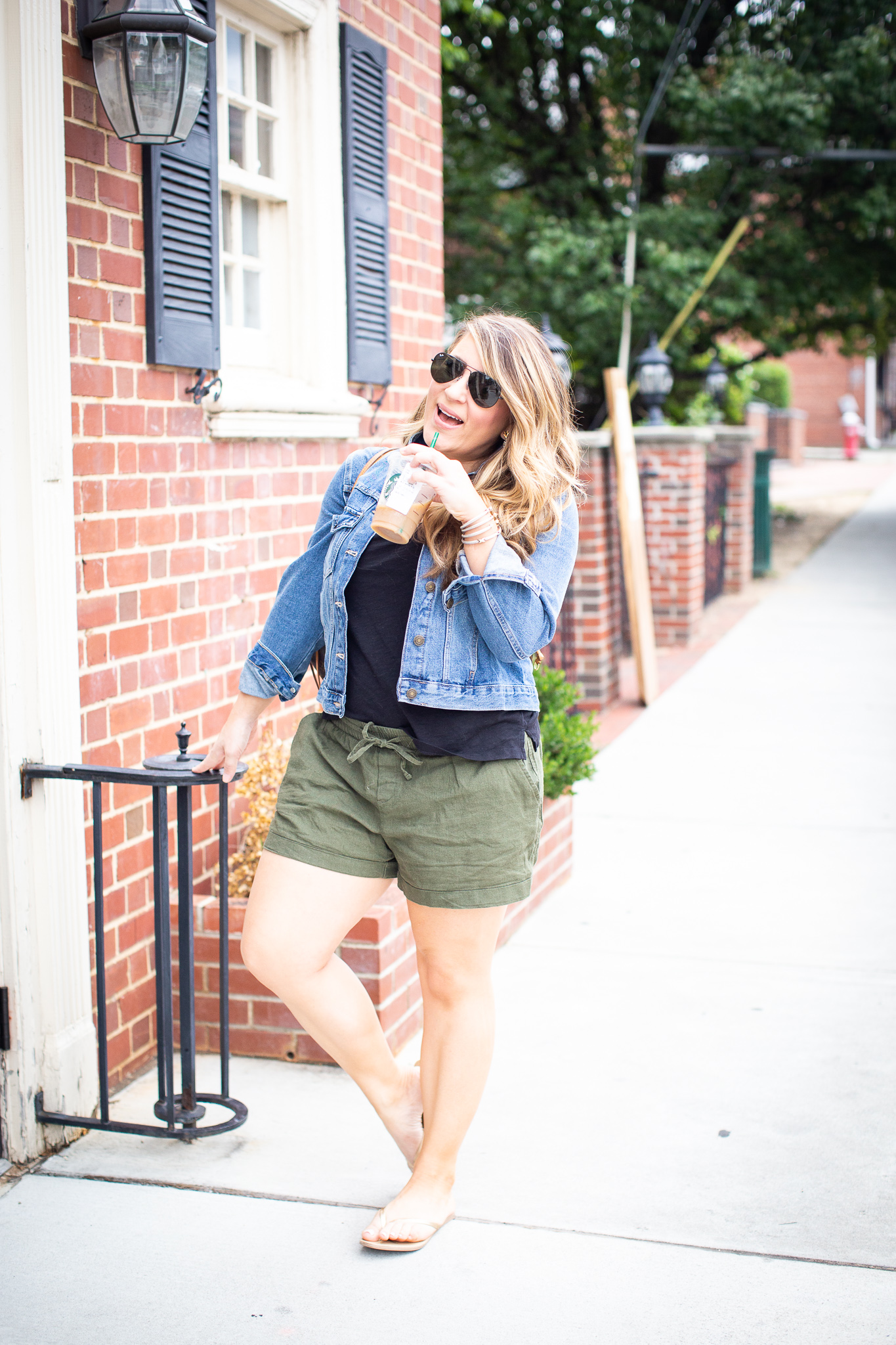 Drawstring Shorts featured by popular North Carolina fashion blogger, Coffee Beans and Bobby Pins
