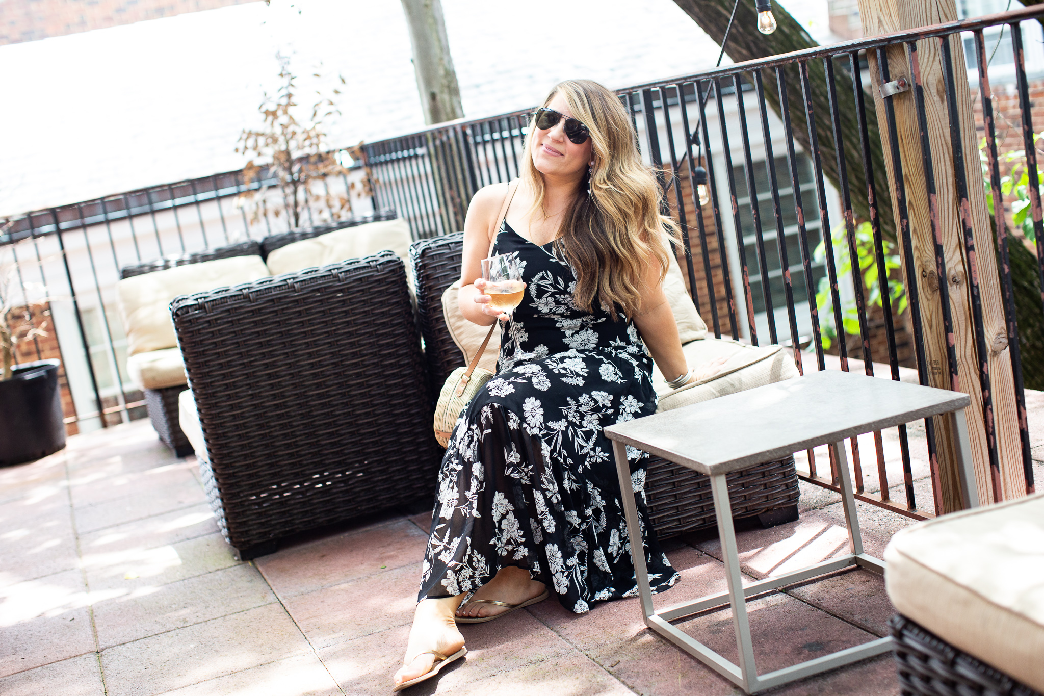 Black Floral Maxi Dress featured by popular North Carolina style blogger Coffee Beans and Bobby Pins