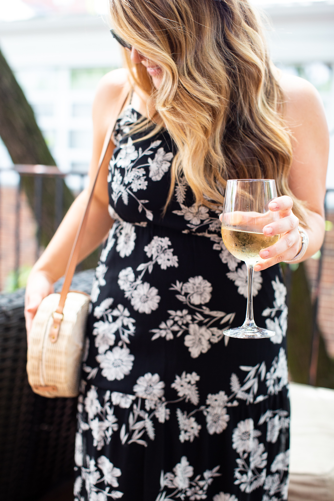 Black Floral Maxi Dress featured by popular North Carolina style blogger Coffee Beans and Bobby Pins