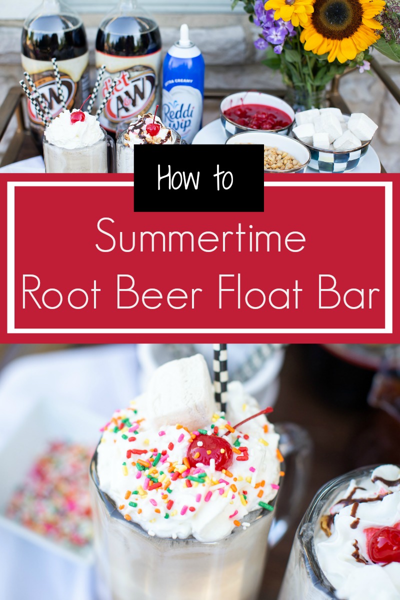 Summertime Root Beer Float Bar featured by popular North Carolina lifestyle blogger Coffee Beans and Bobby Pins