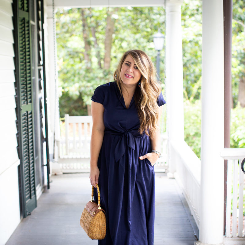 Classic Navy Midi Dress