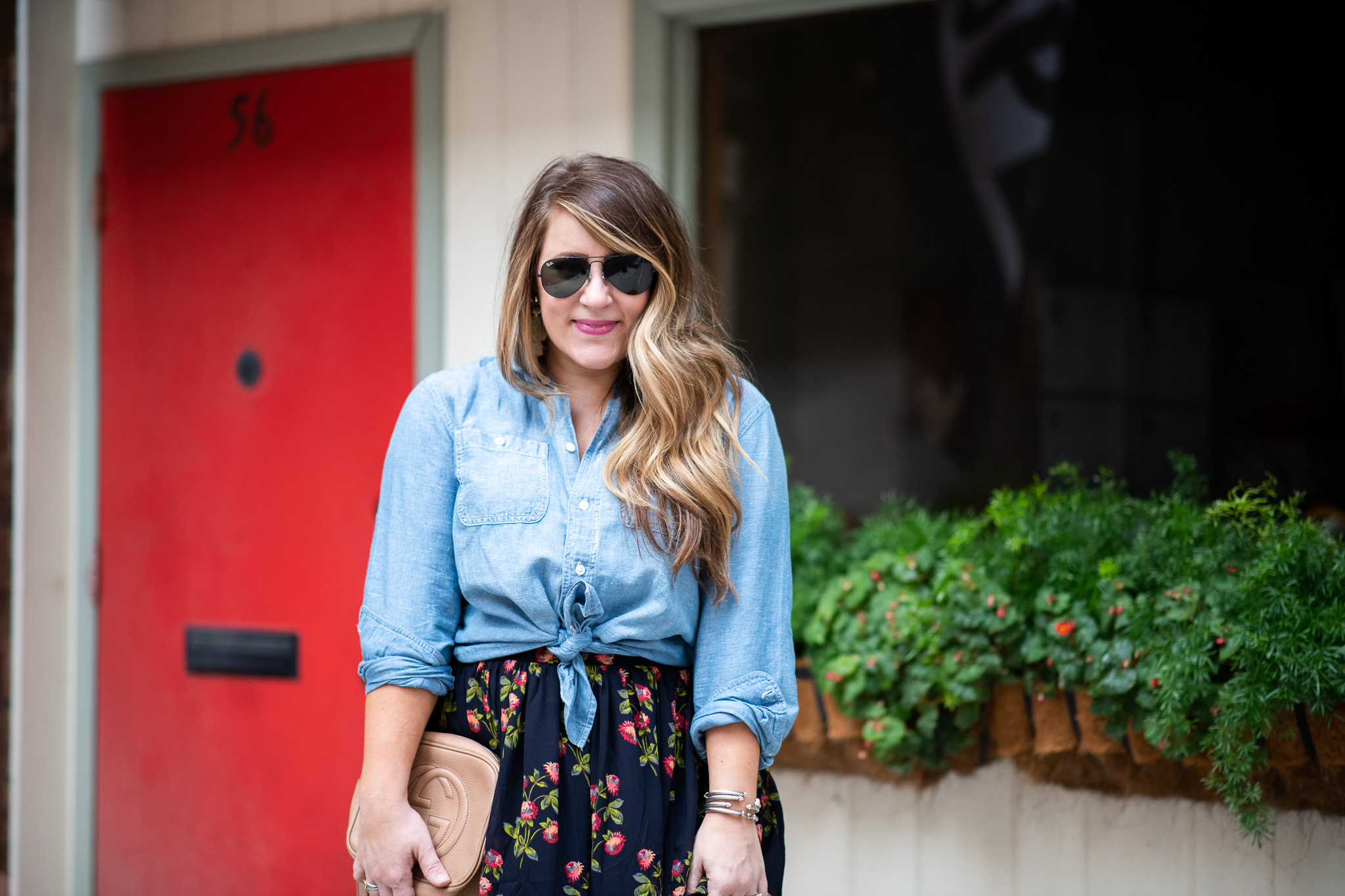 J.Crew | Floral Maxi Skirt Transition to Fall featured by popular Ohio fashion blogger Coffee Beans and Bobby Pins