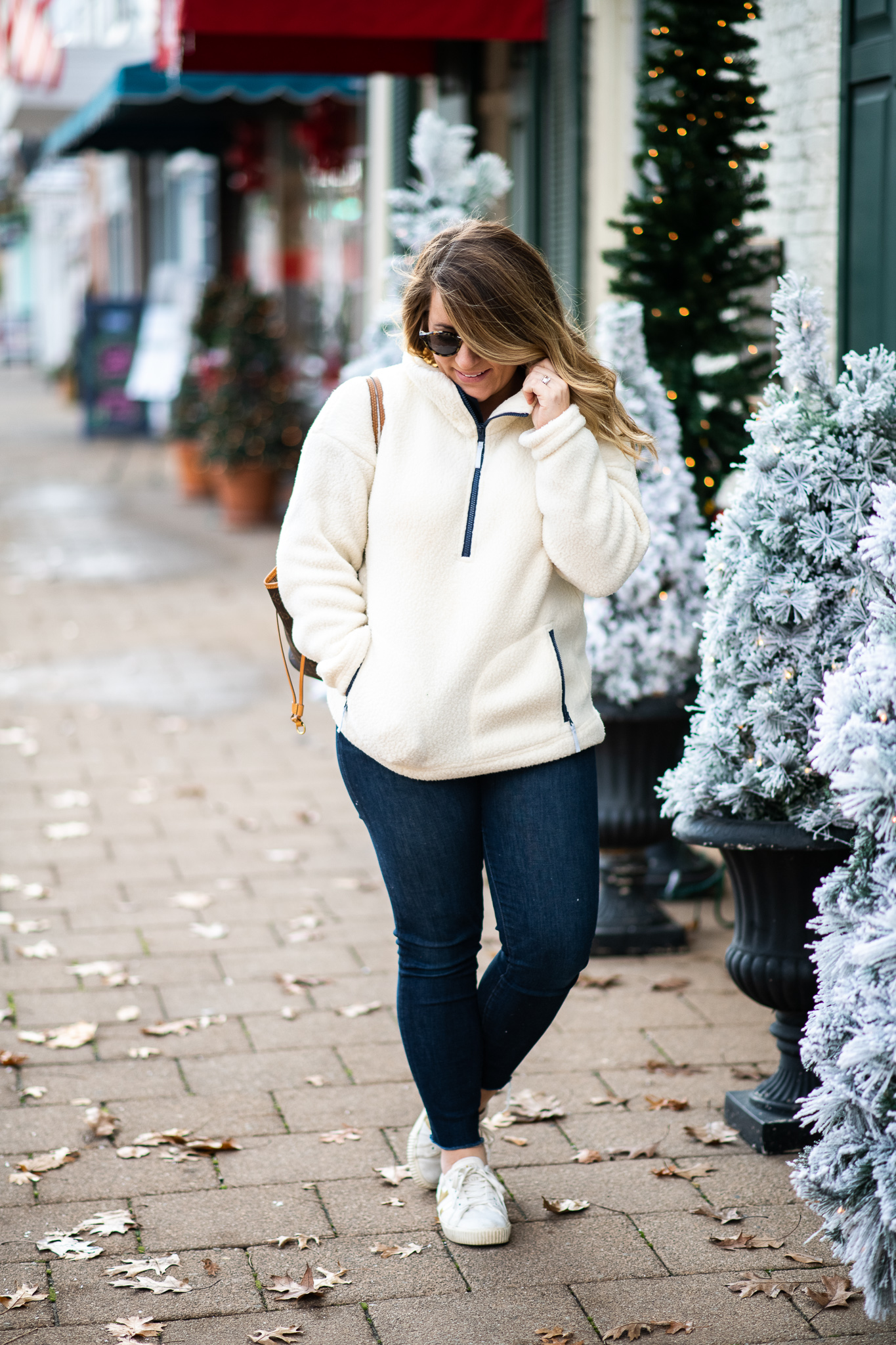 Christmas | Fashion | Ivory Sherpa Pullover featured by top Ohio fashion blog Coffee Beans and Bobby Pins