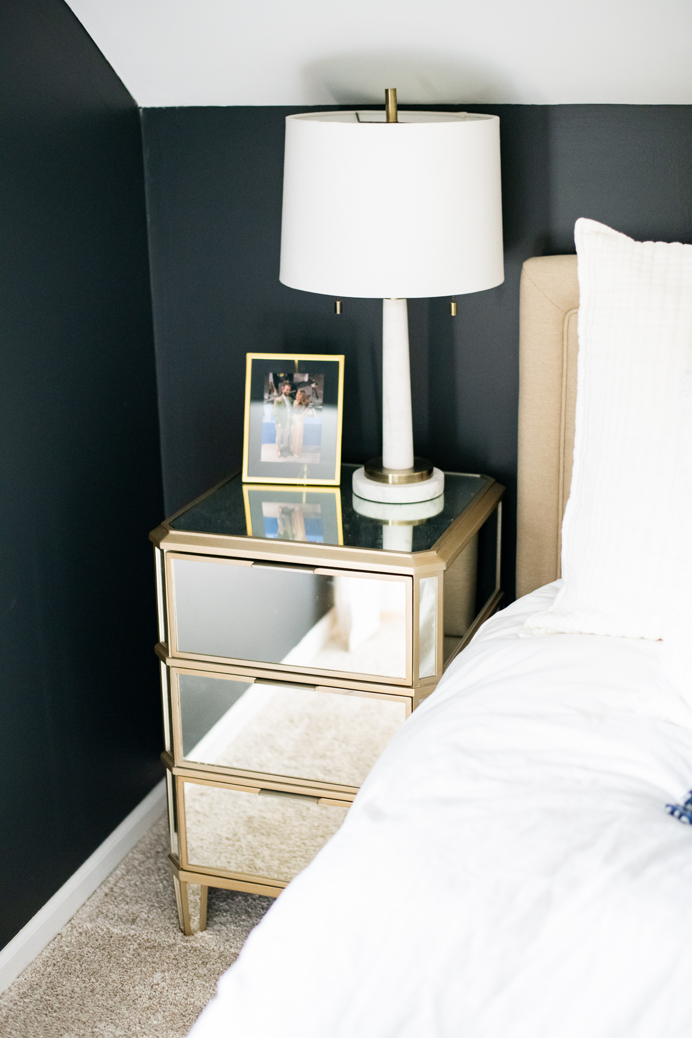 Mirrored Nightstands featured by top US lifestyle blog Coffee Beans and Bobby Pins