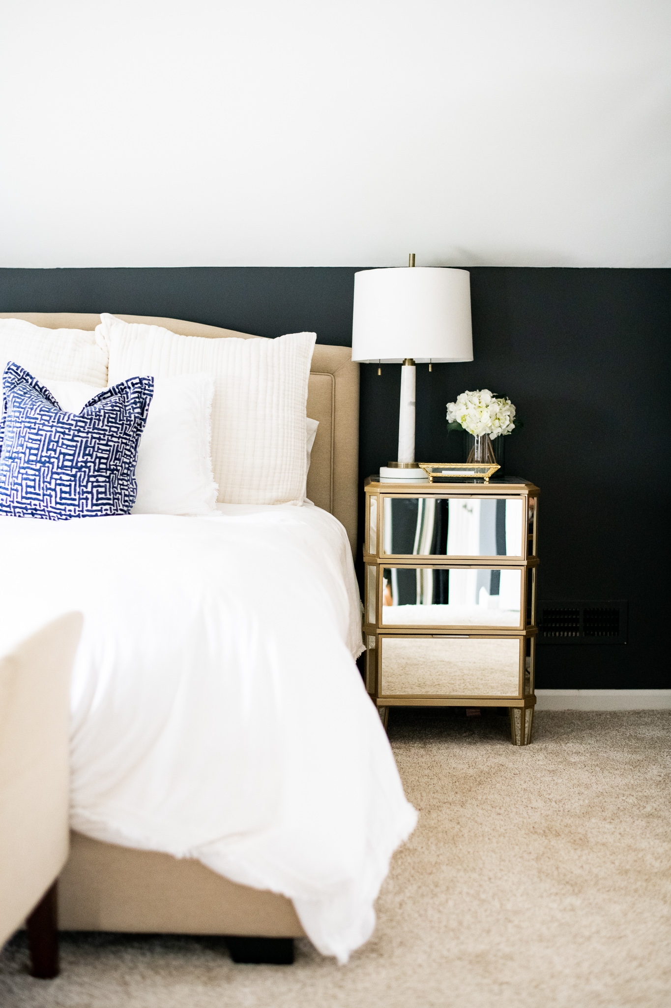 Mirrored Nightstands featured by top US lifestyle blog Coffee Beans and Bobby Pins