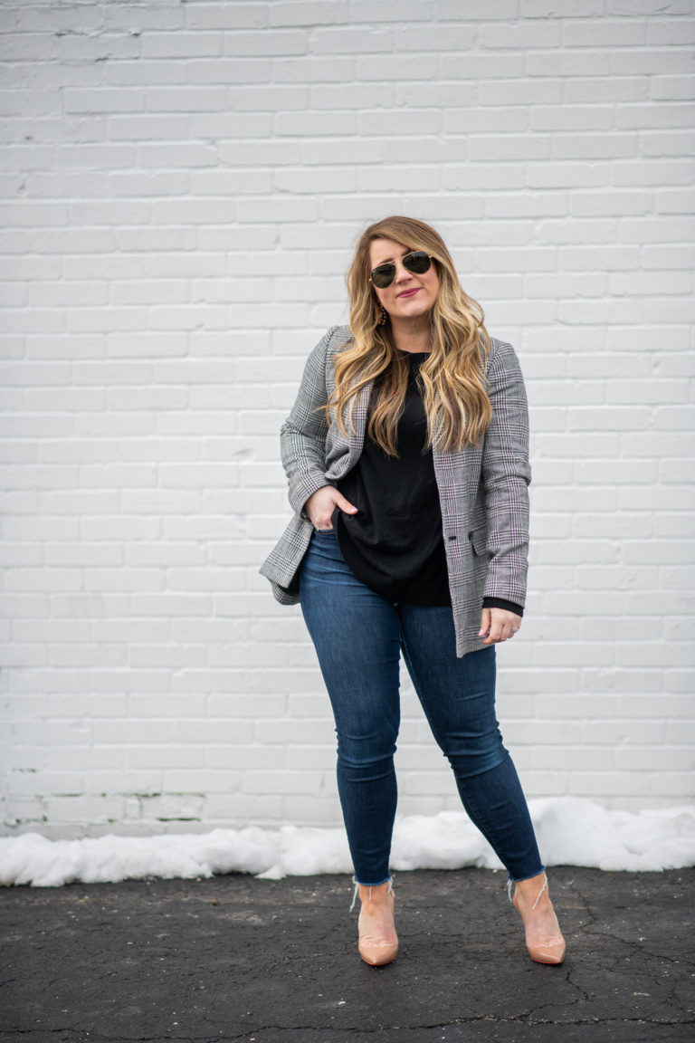 Black and White Plaid Blazer | Fashion | Coffee Beans and Bobby Pins