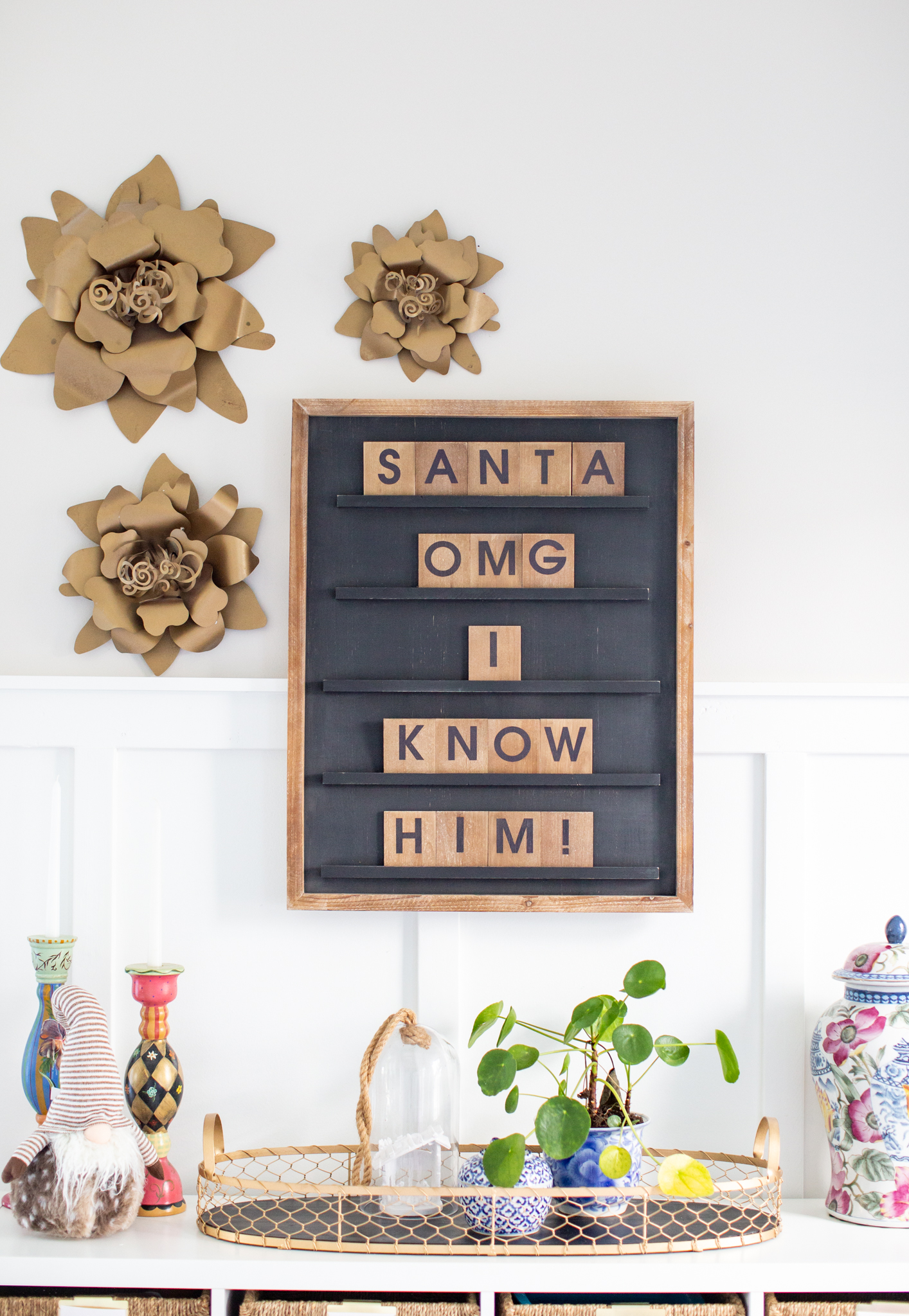 Christmas Home Tour by popular Ohio life and style blog, Coffee Beans and Bobby Pins: image of a letter board. 